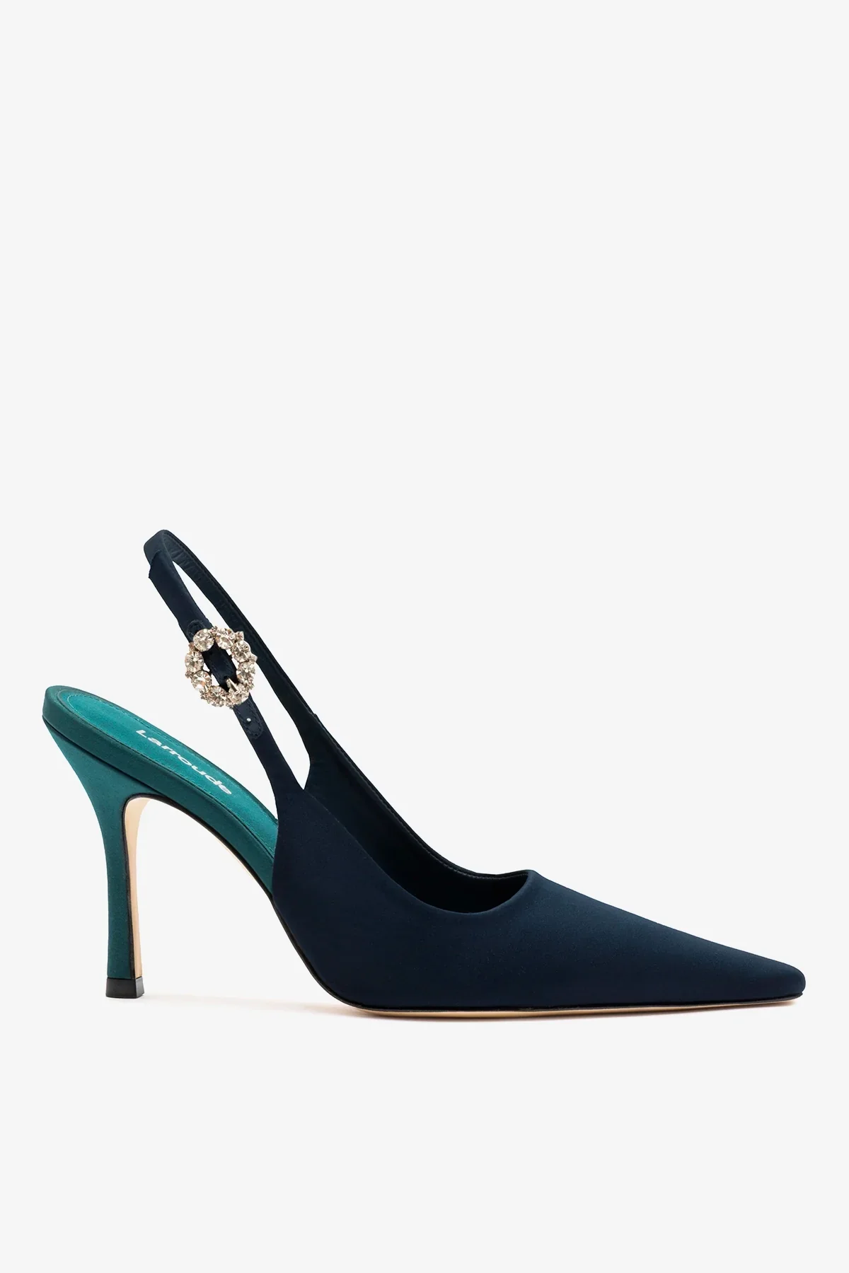 Slingback Carine Cetim Azul