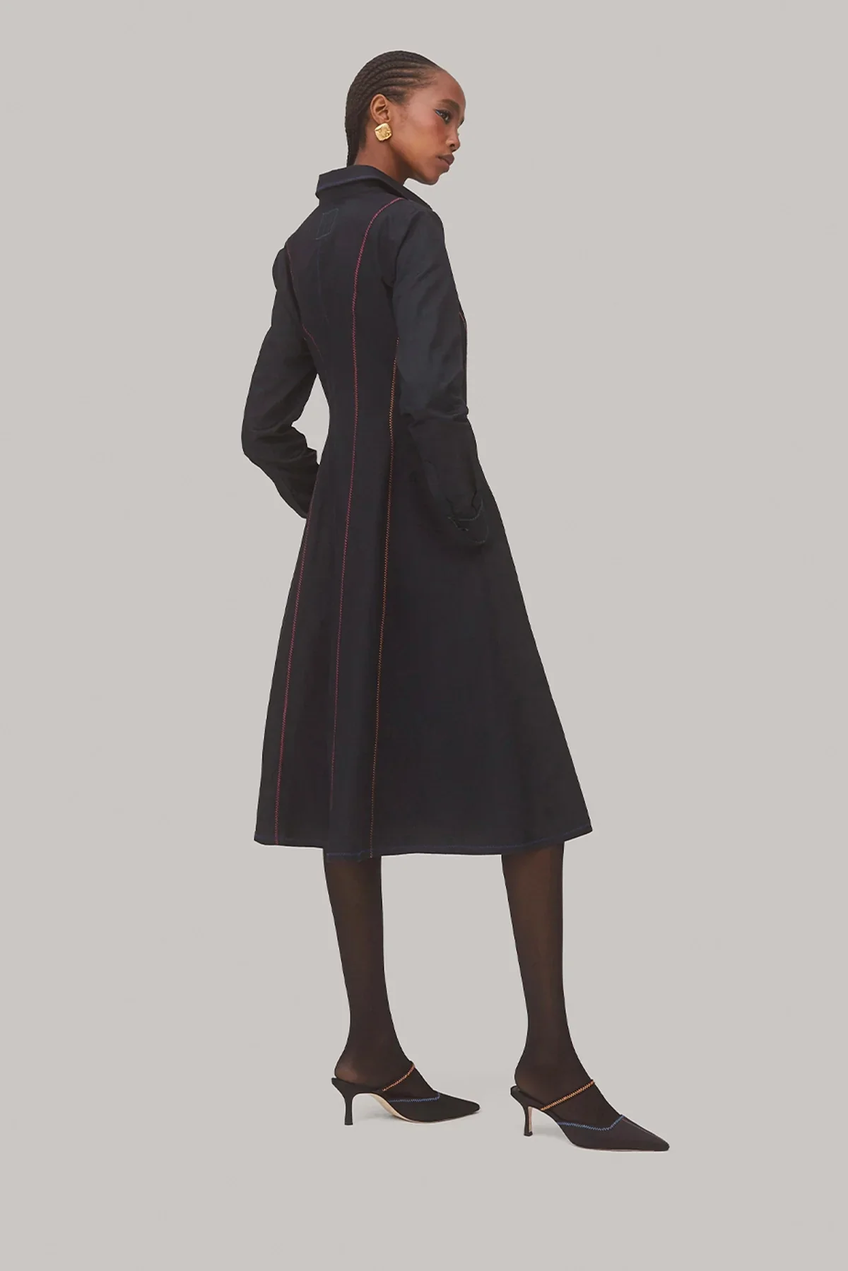 Vestido Chemise Elena Algodão Preto - Image 4
