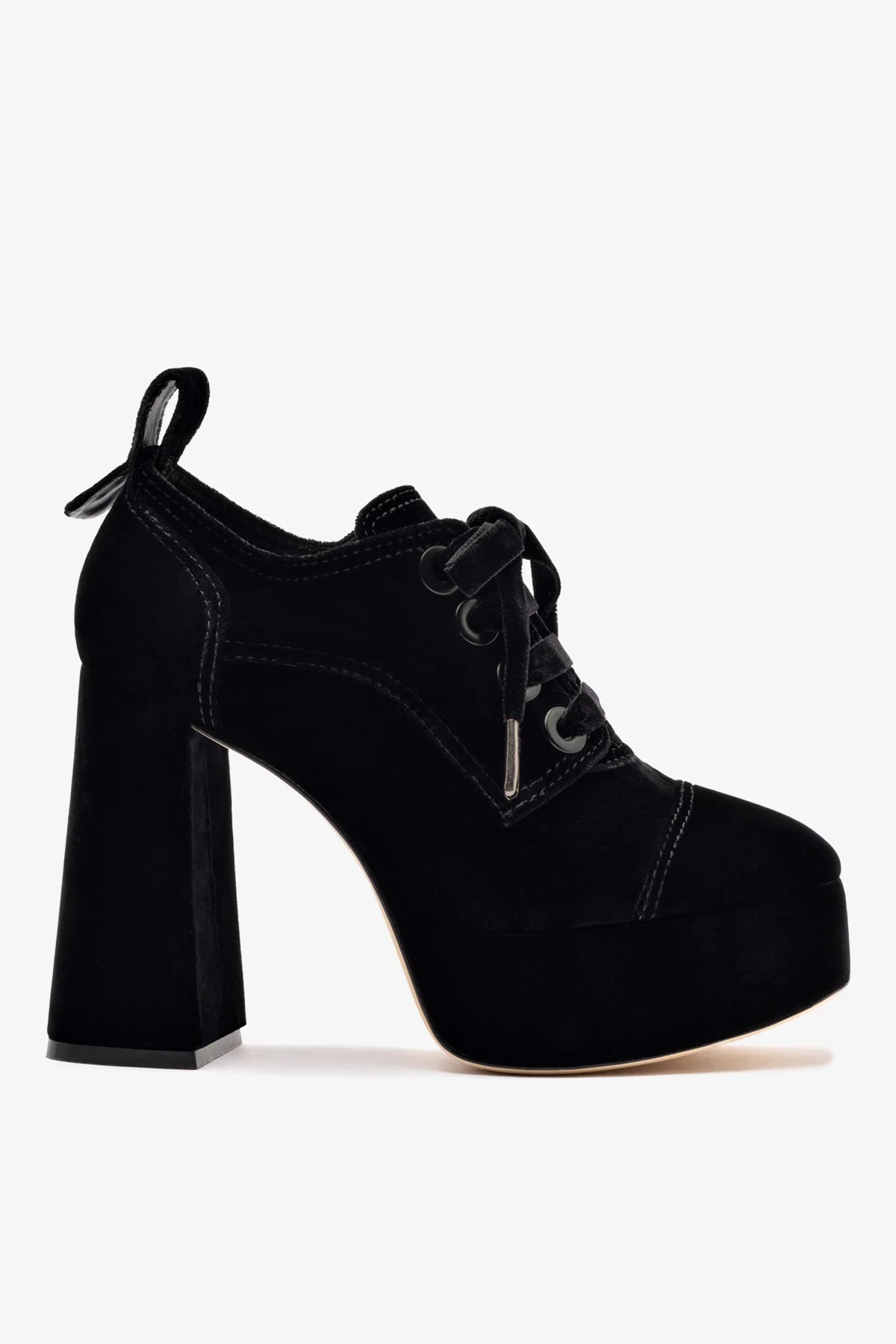 Bota Plataforma Eleonor Veludo Preto
