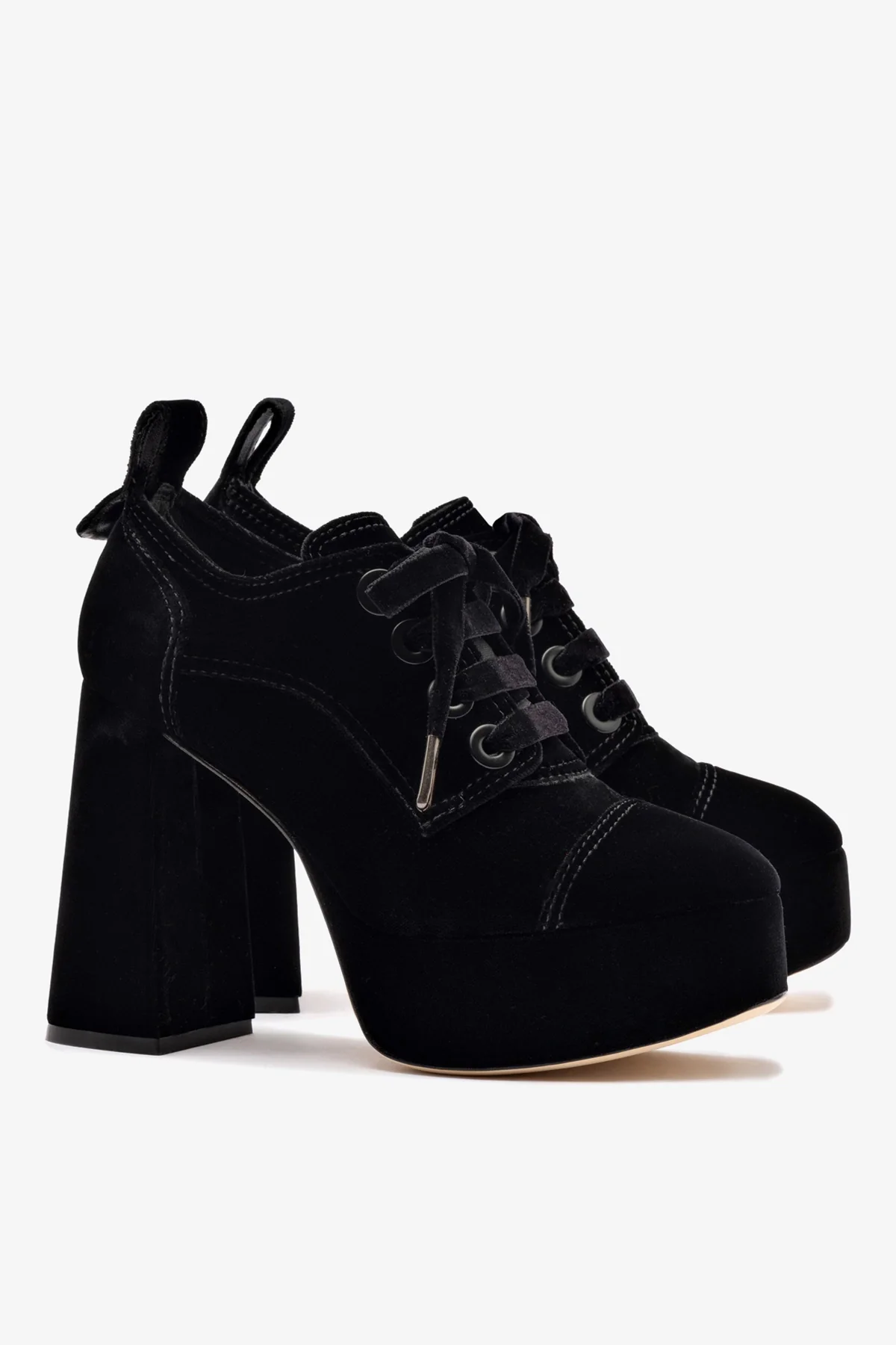 Bota Plataforma Eleonor Veludo Preto - Image 3
