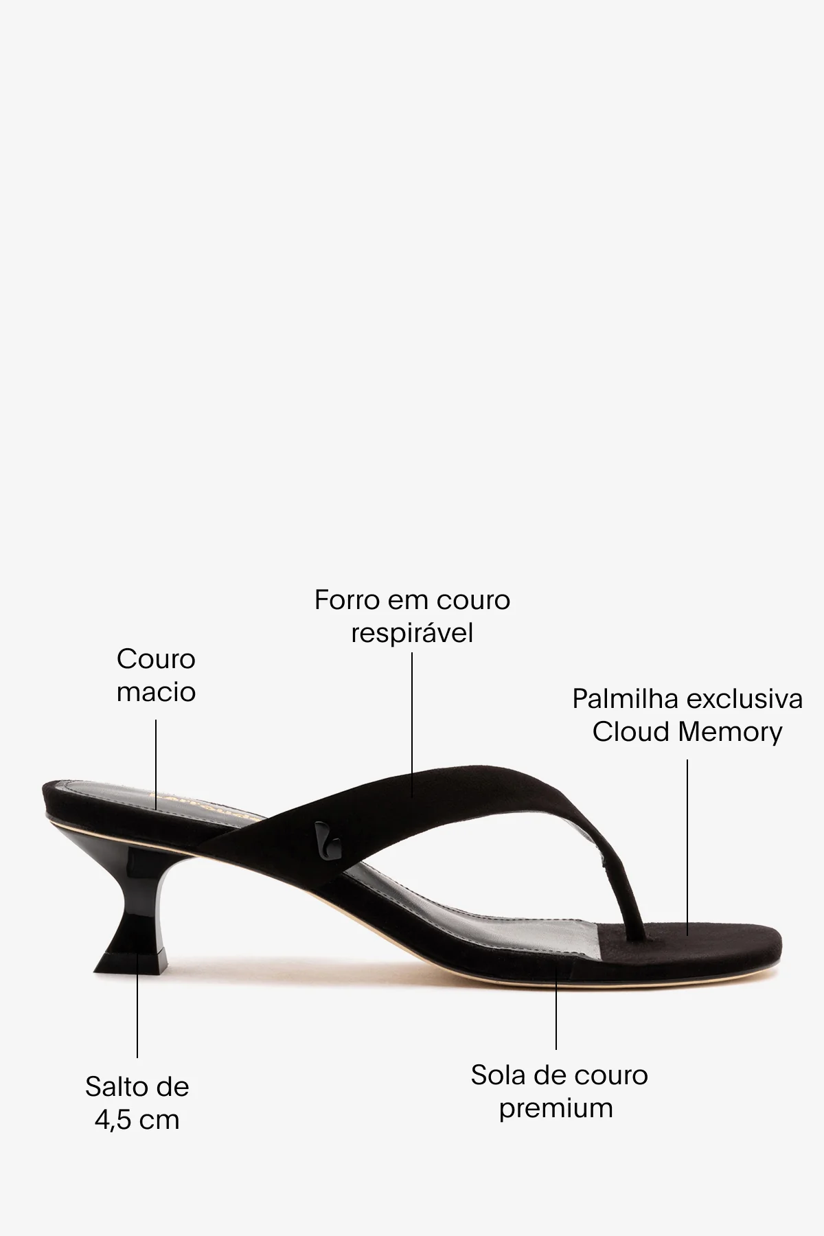 Sandália Gaia Low Camurça Preto - Image 5