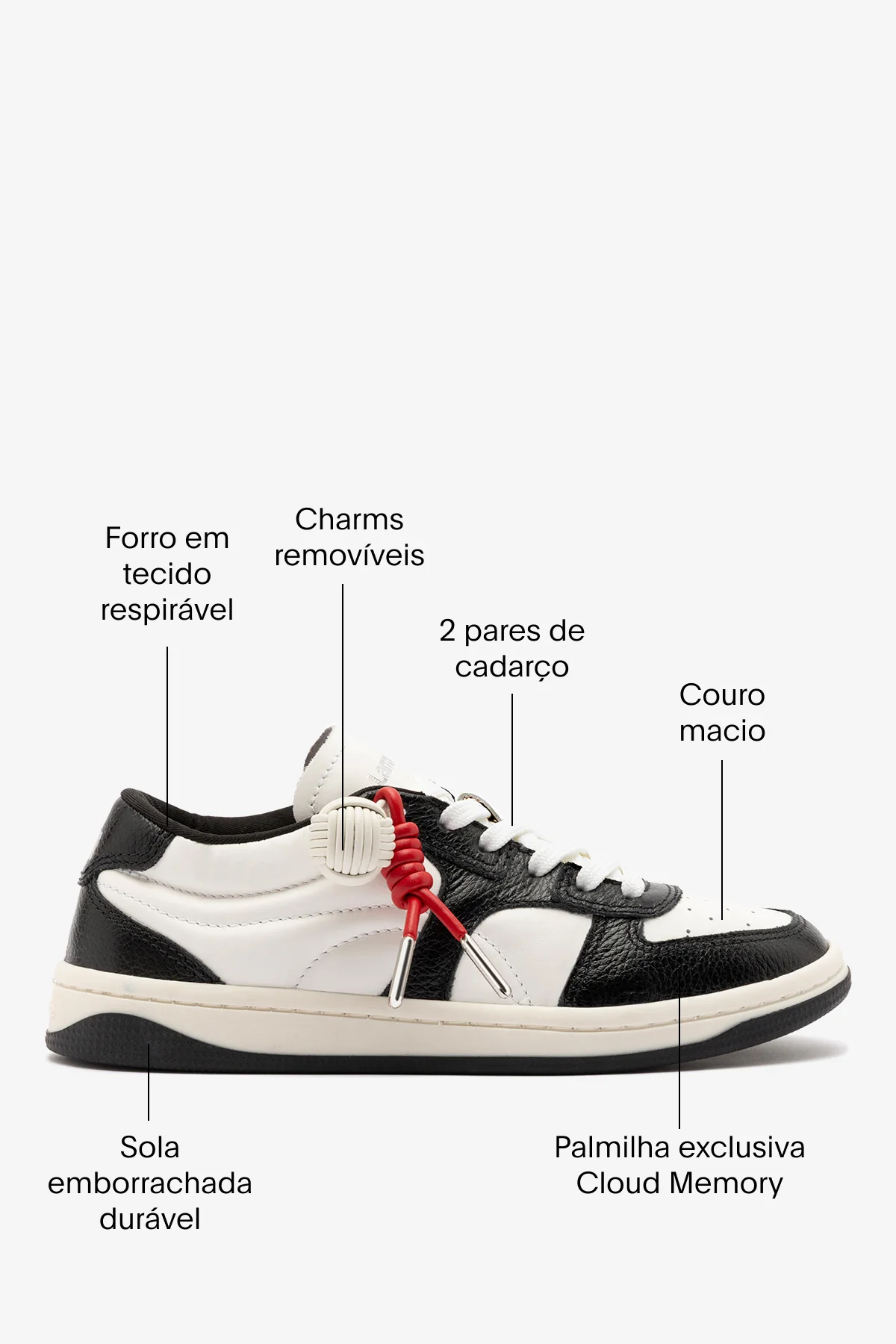Tênis George Couro Preto e Branco - Image 6