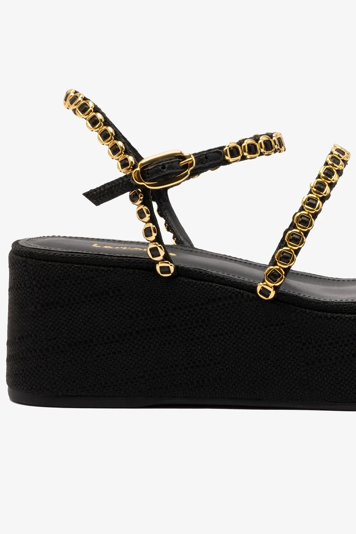 Flatform Gio Milanina Ráfia Preto - Image 4