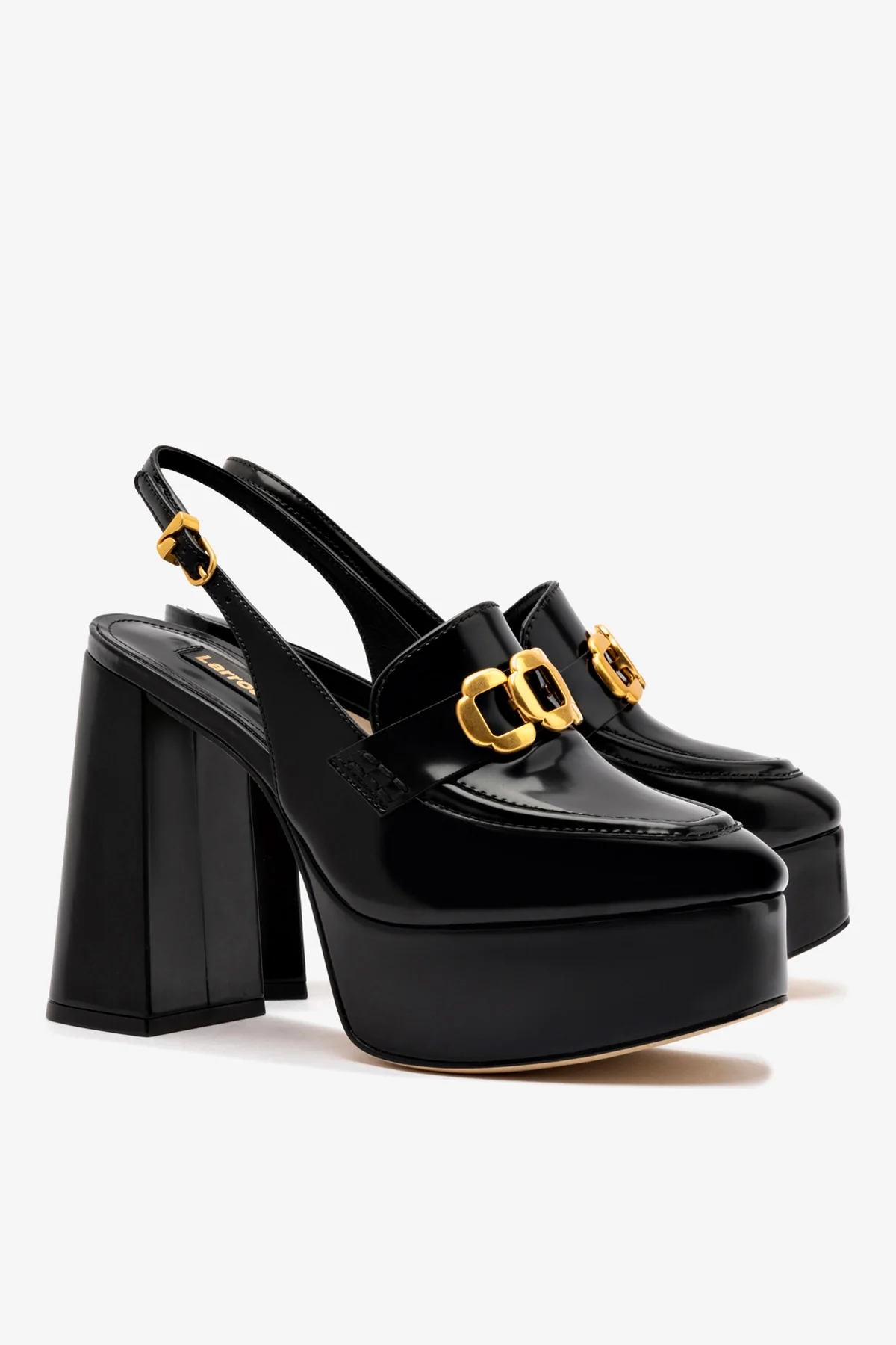 Slingback Plataforma Harrington Hi Couro Preto - Image 3