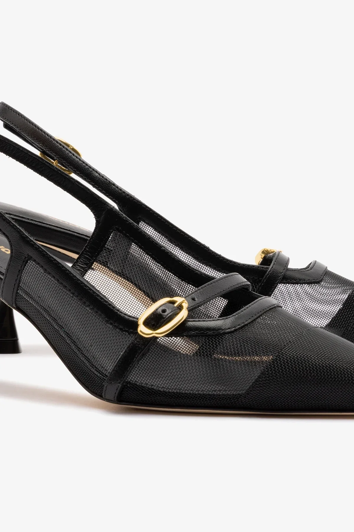 Slingback Ines Tela e Couro Preto - Image 4