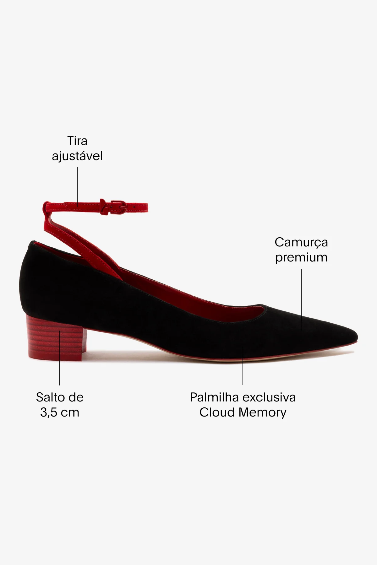 Larroudé x CPPXO: Scarpin Camurça Preto e Vermelho - Image 6