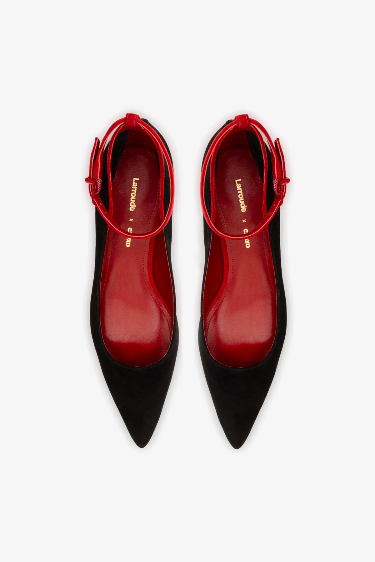 Larroudé x CPPXO: Scarpin Camurça Preto e Vermelho - Image 7