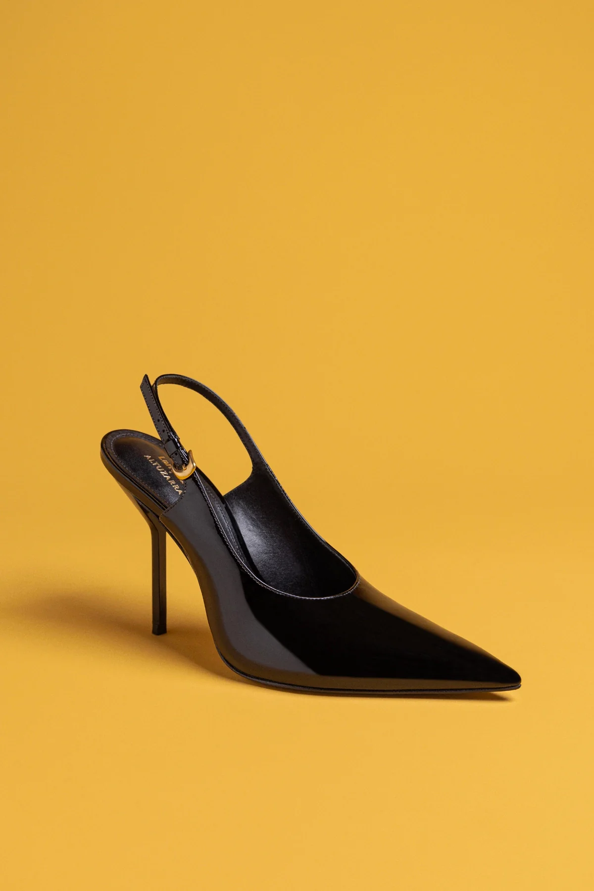 Larroudé x Altuzarra: Slingback Couro Verniz Preto - Image 6