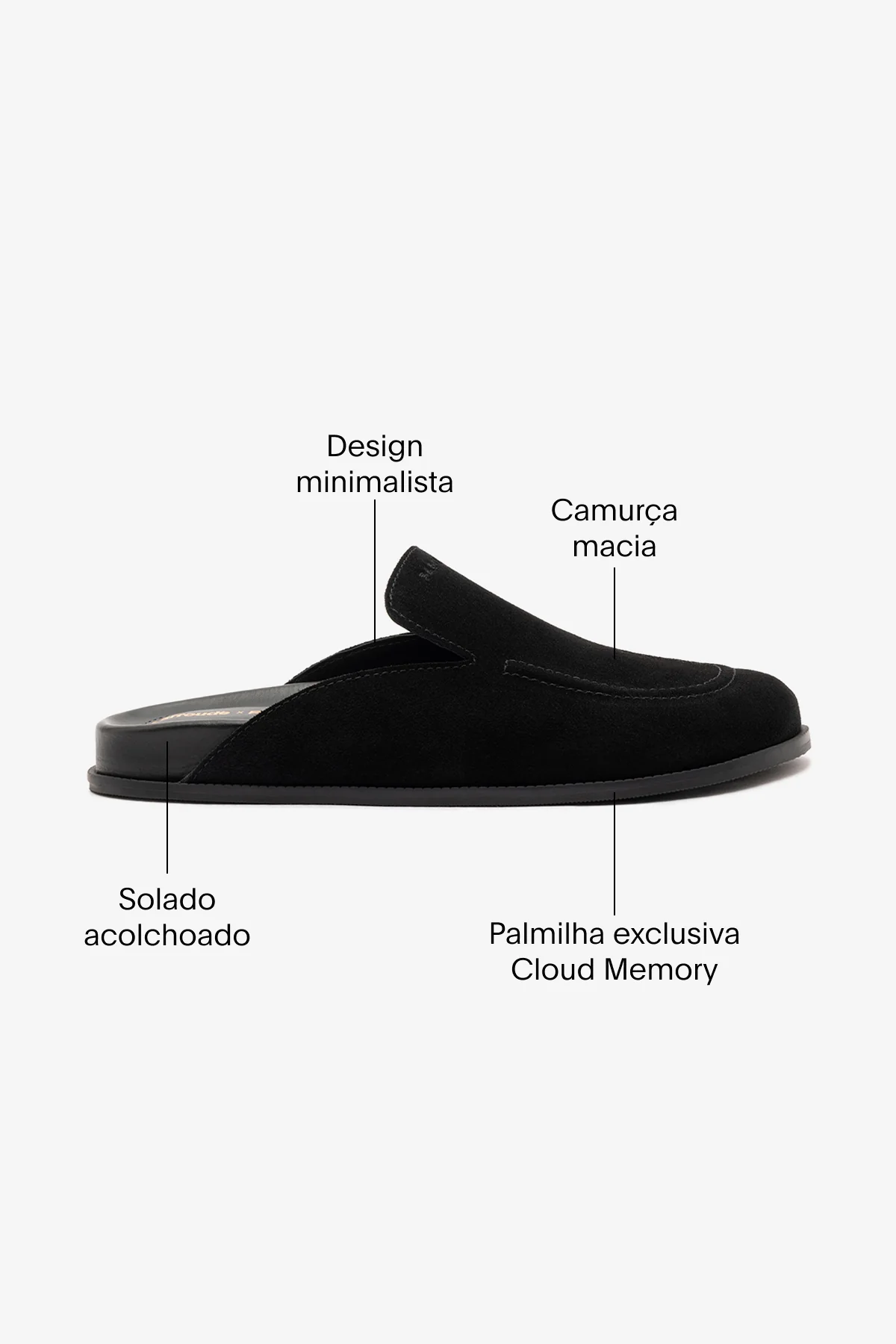 Larroudé x Parke: Mule Clog Camurça Preto - Image 4