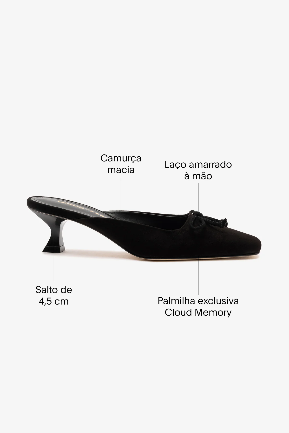 Larroudé x Parke: Mule Camurça Preto - Image 5