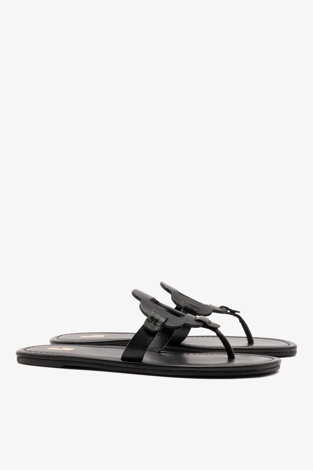 Sandália Flat Margherita Couro Preto - Image 3