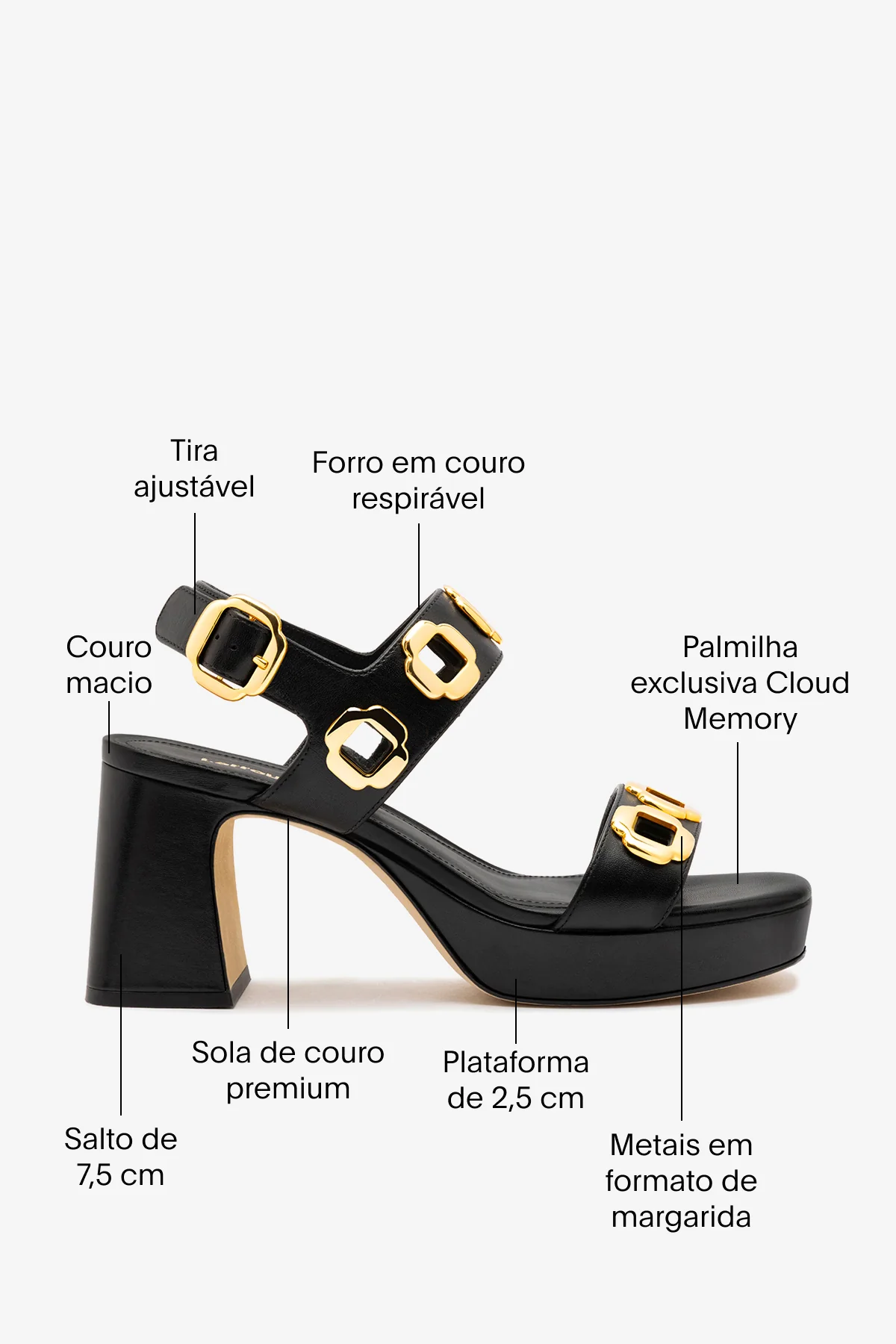 Sandália Milan Dolly Low Couro Preto - Image 5