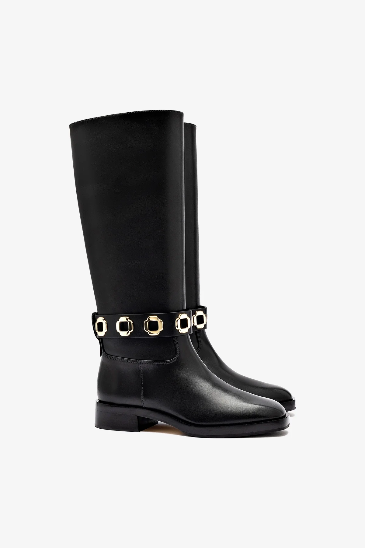 Bota Flat Milan Couro Preto - Image 3
