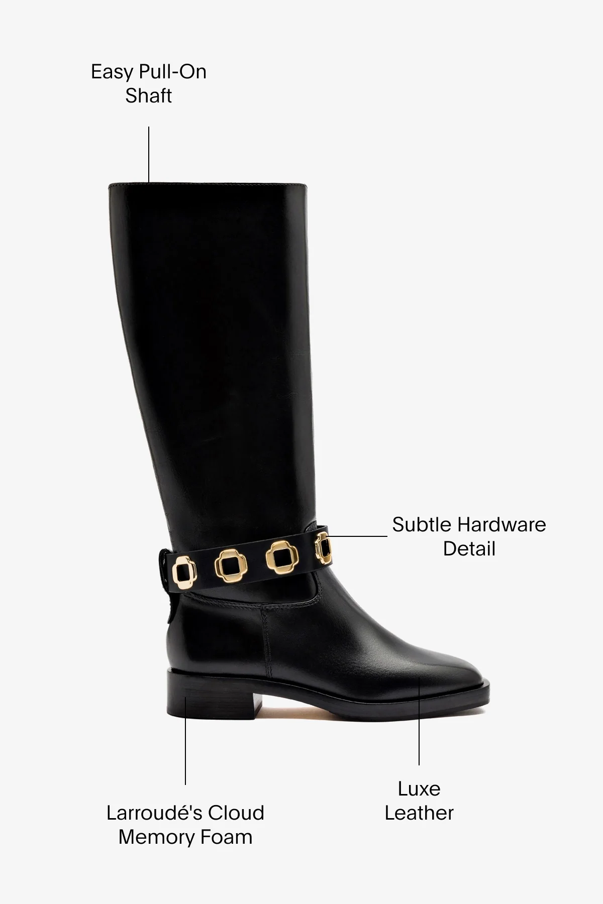 Bota Flat Milan Couro Preto - Image 5