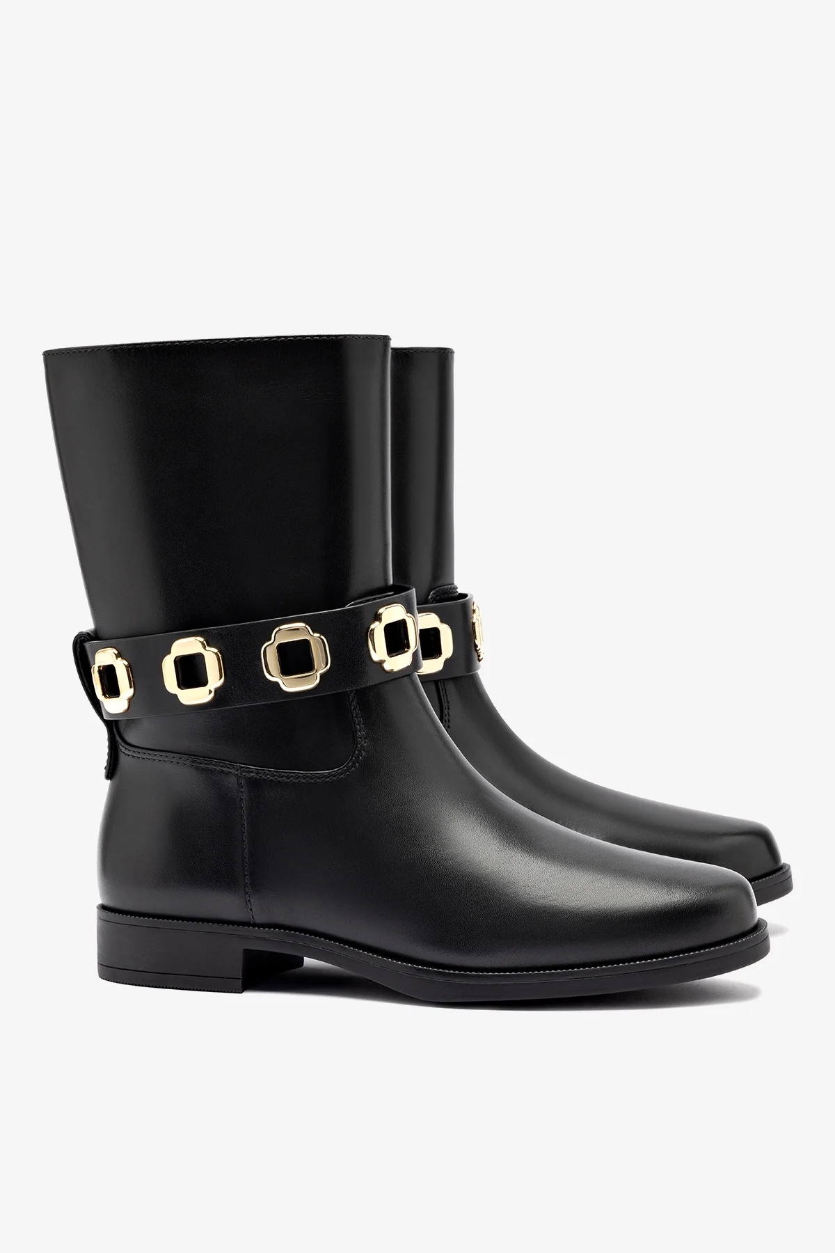 Bota Flat Milan Couro Impermeável Preto - Image 3