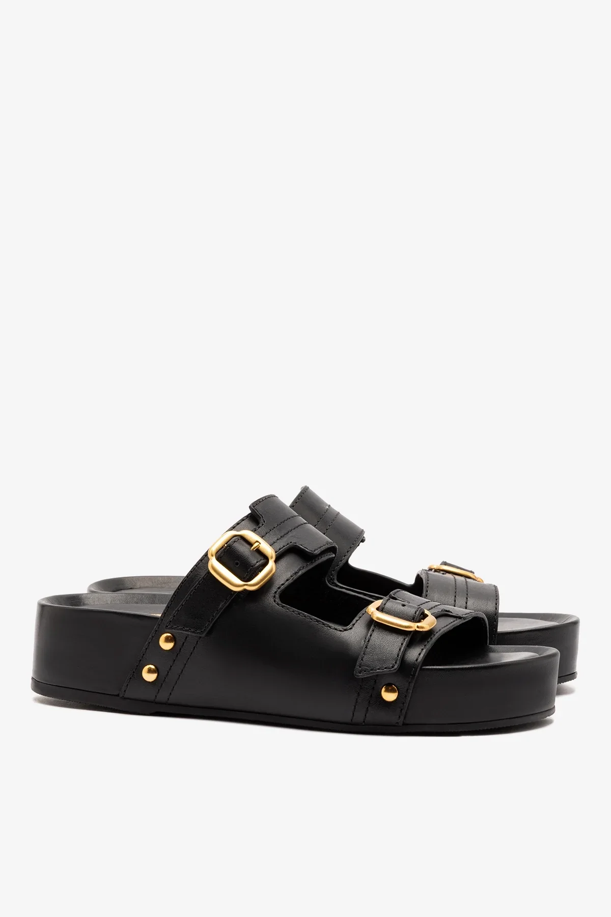 Flatform Milan Sport Couro Preto - Image 3