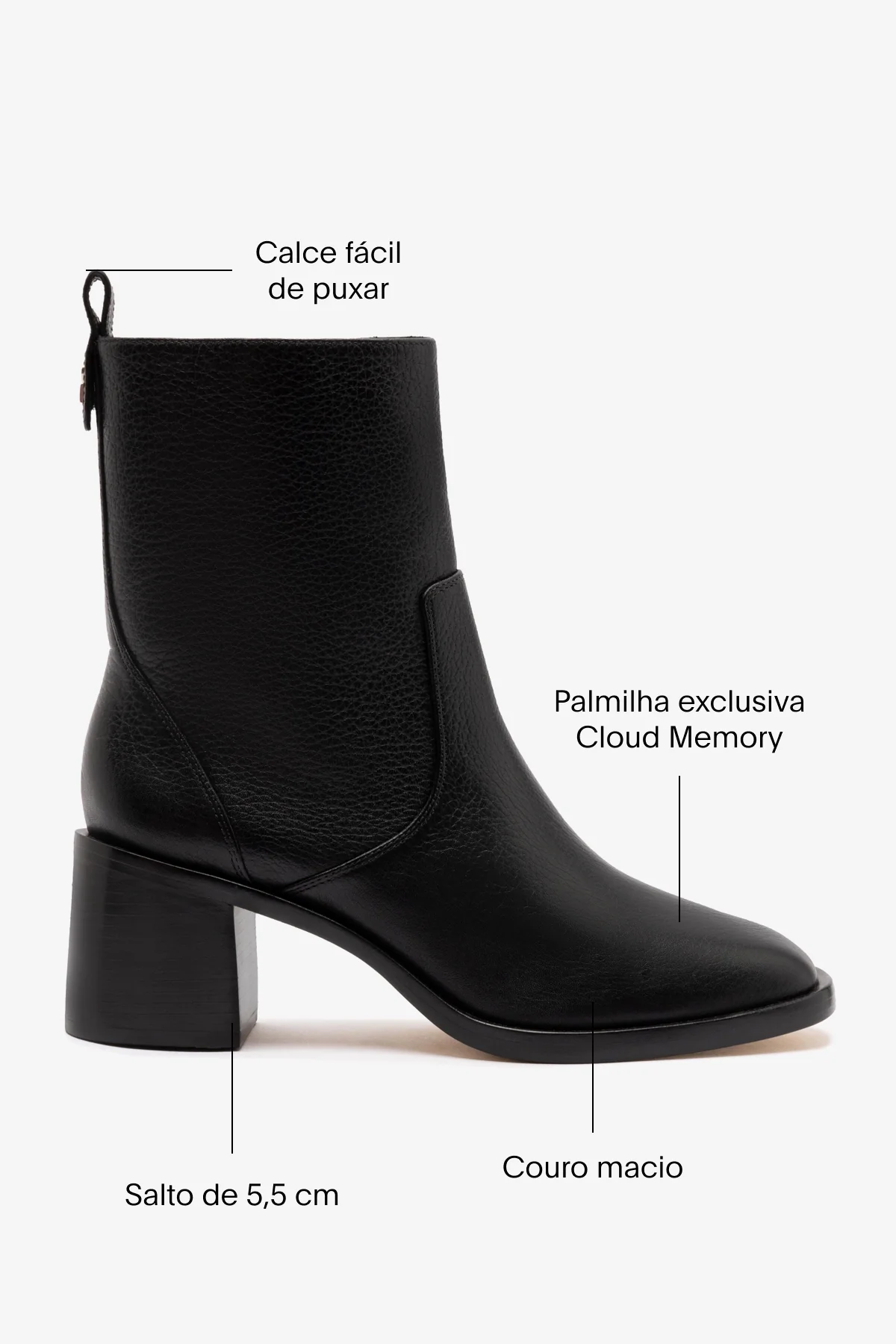 Bota Ricky Mini Couro Preto - Image 5