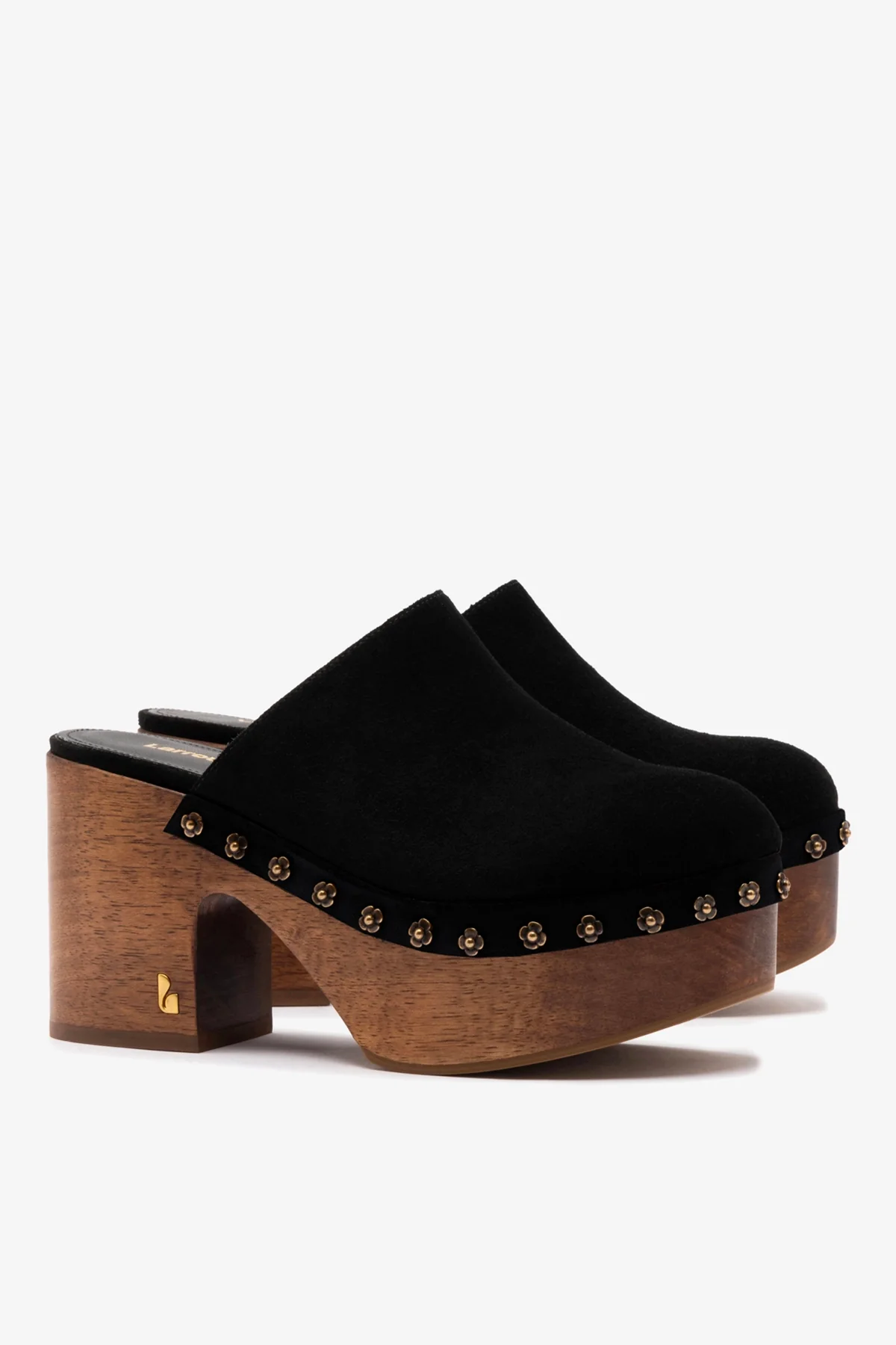 Mule Clog Plataforma Miso Camurça Preto - Image 3