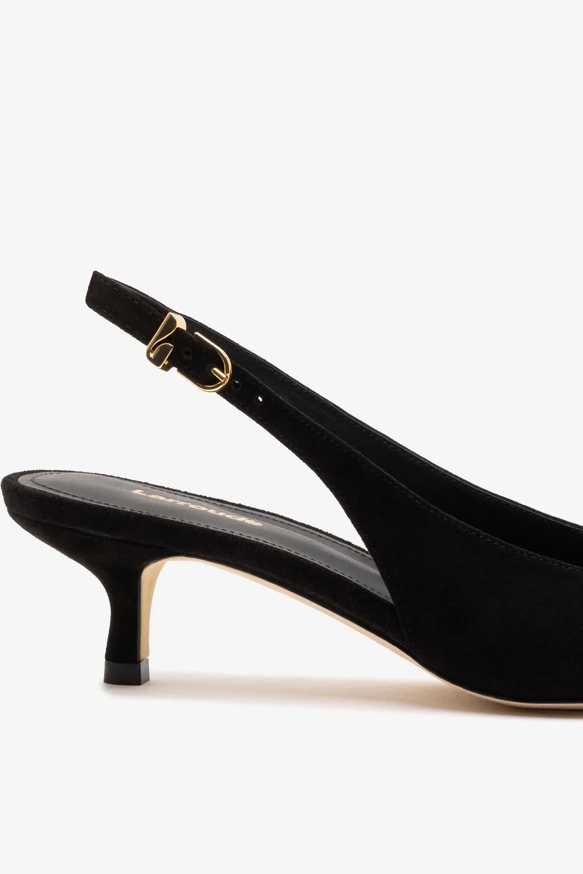 Slingback Nara Camurça e Couro Preto - Image 4