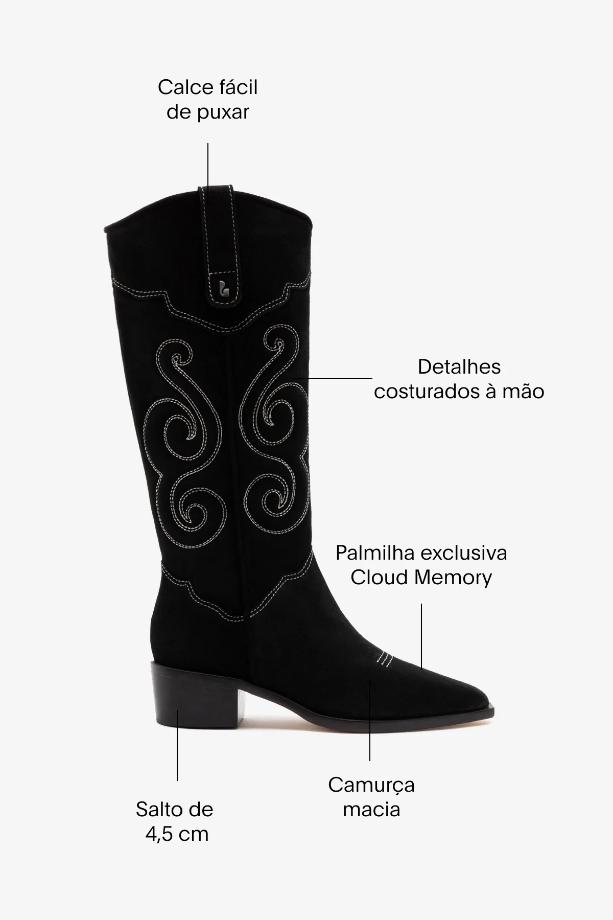 Bota Paloma Camurça Preto - Image 5