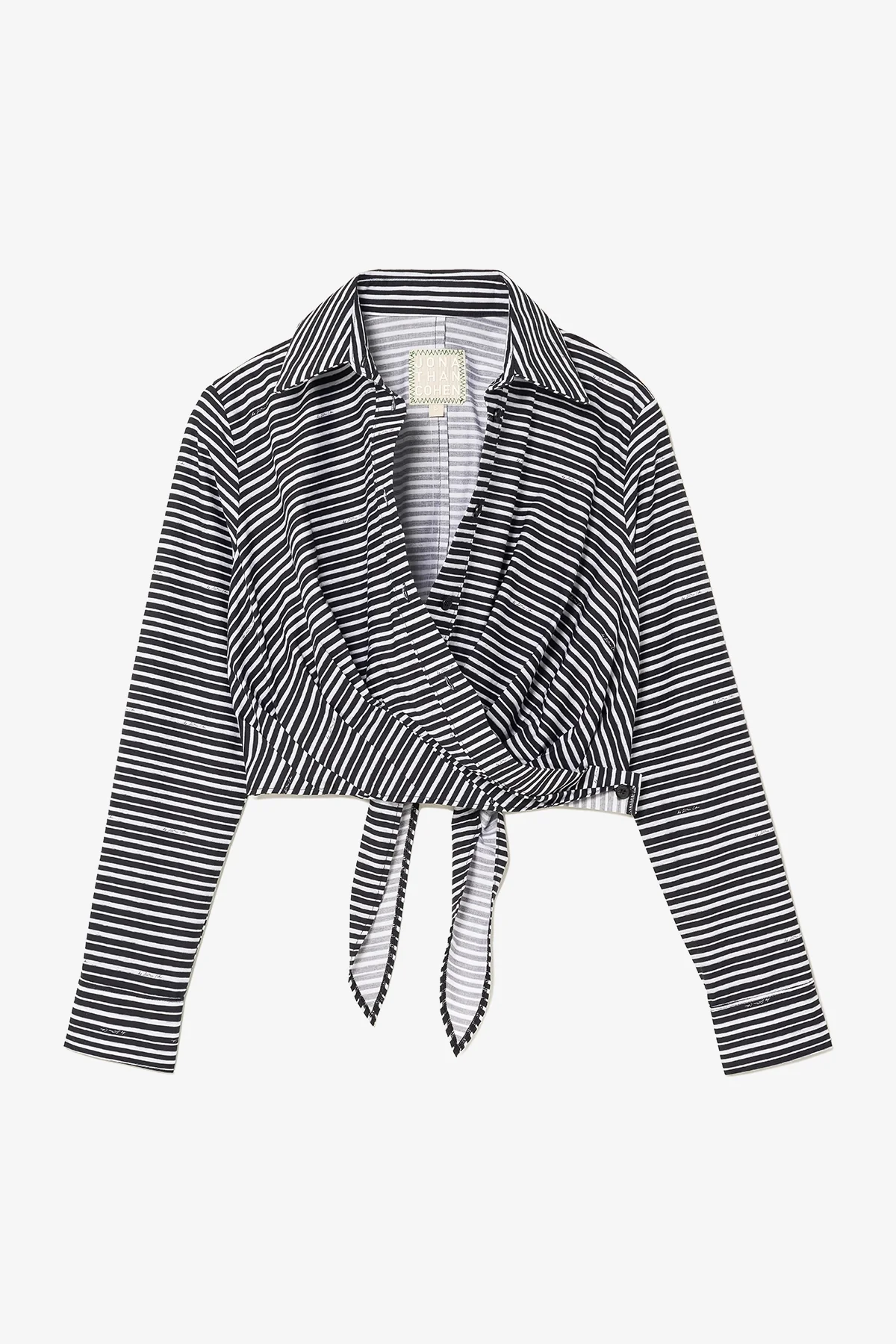 Blusa Amarração Rose Algodão Preto e Branco