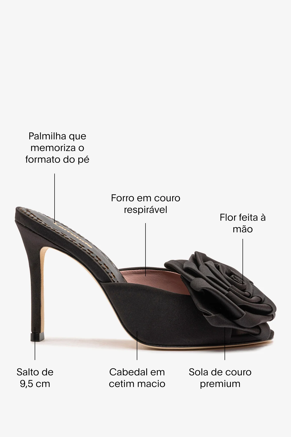 Mule Scarlet Cetim Preto - Image 5
