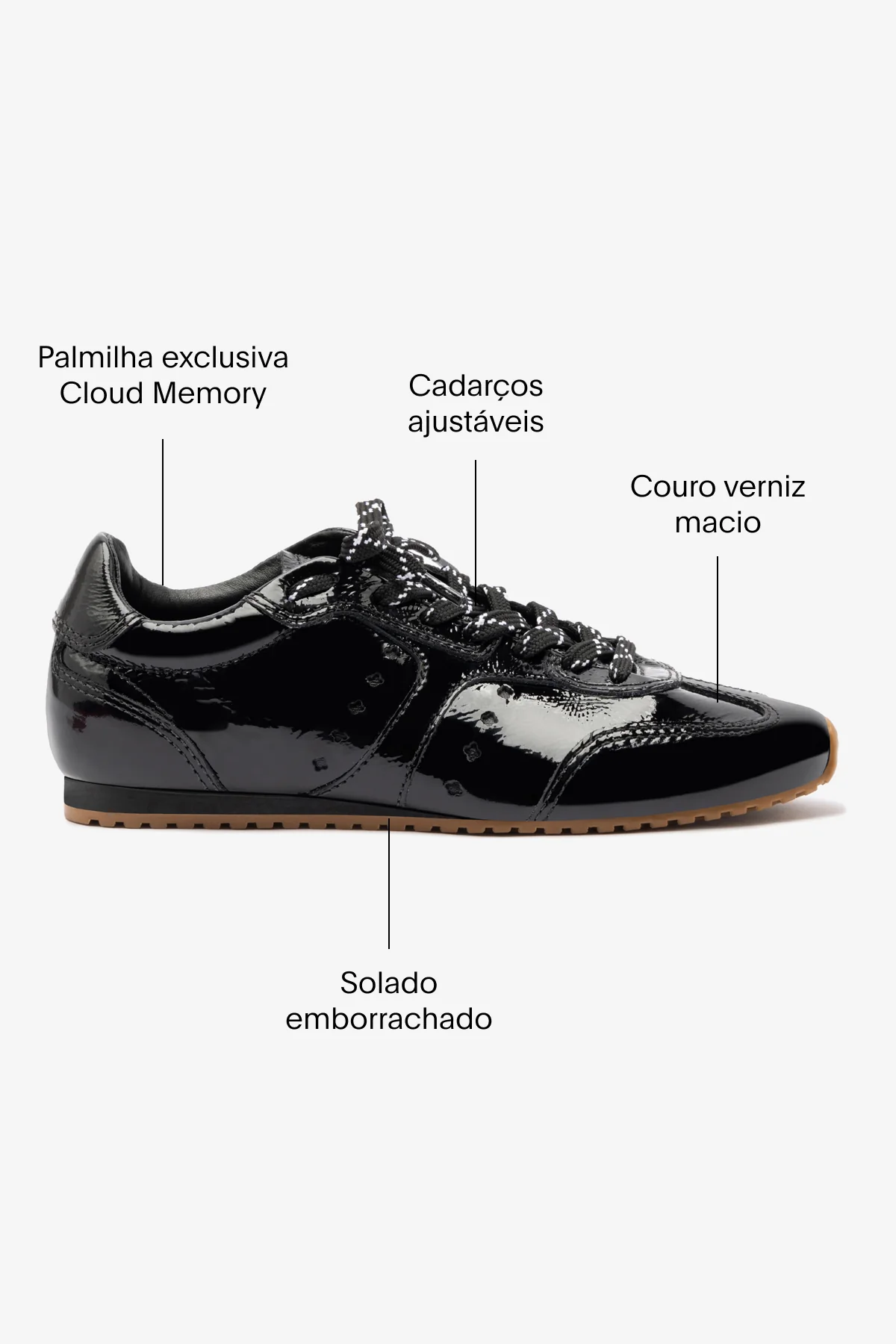 Tênis Stella Couro Verniz Preto - Image 6