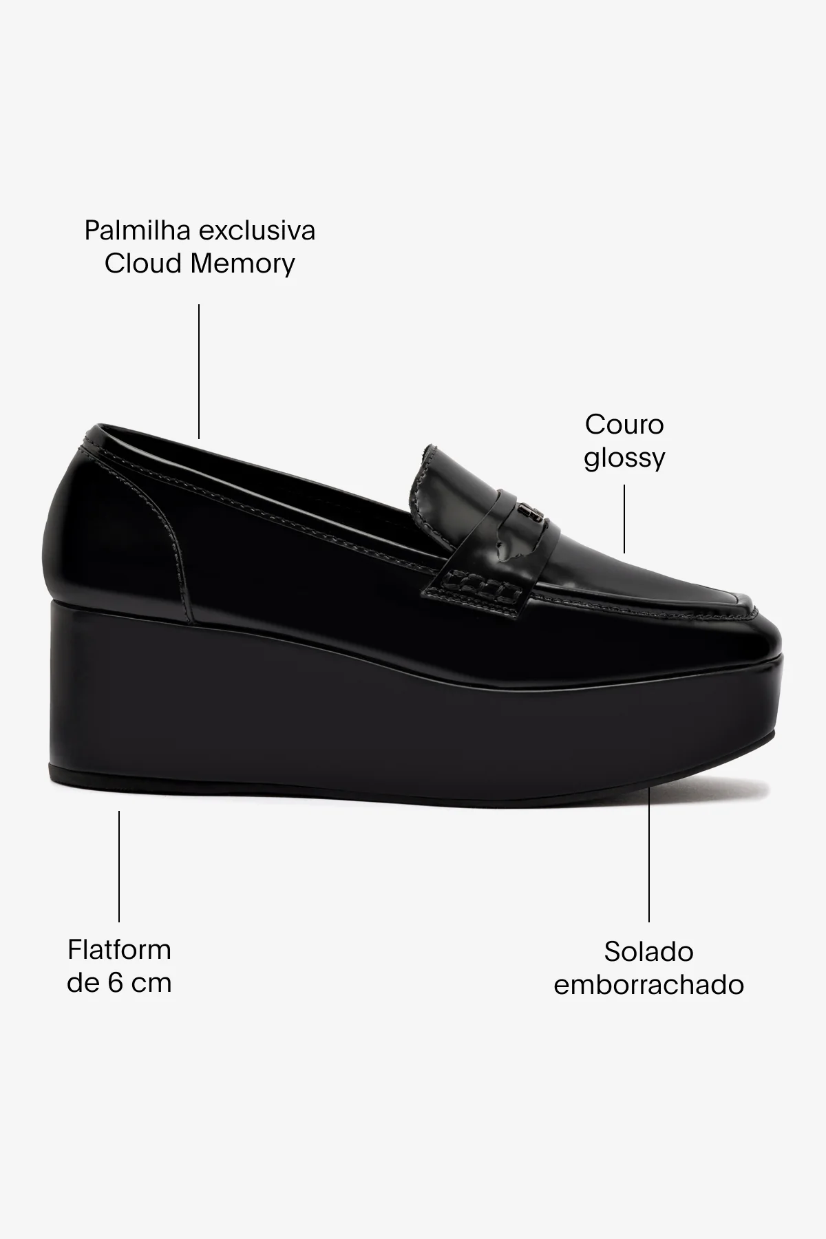 Flatform Suki Couro Preto - Image 5
