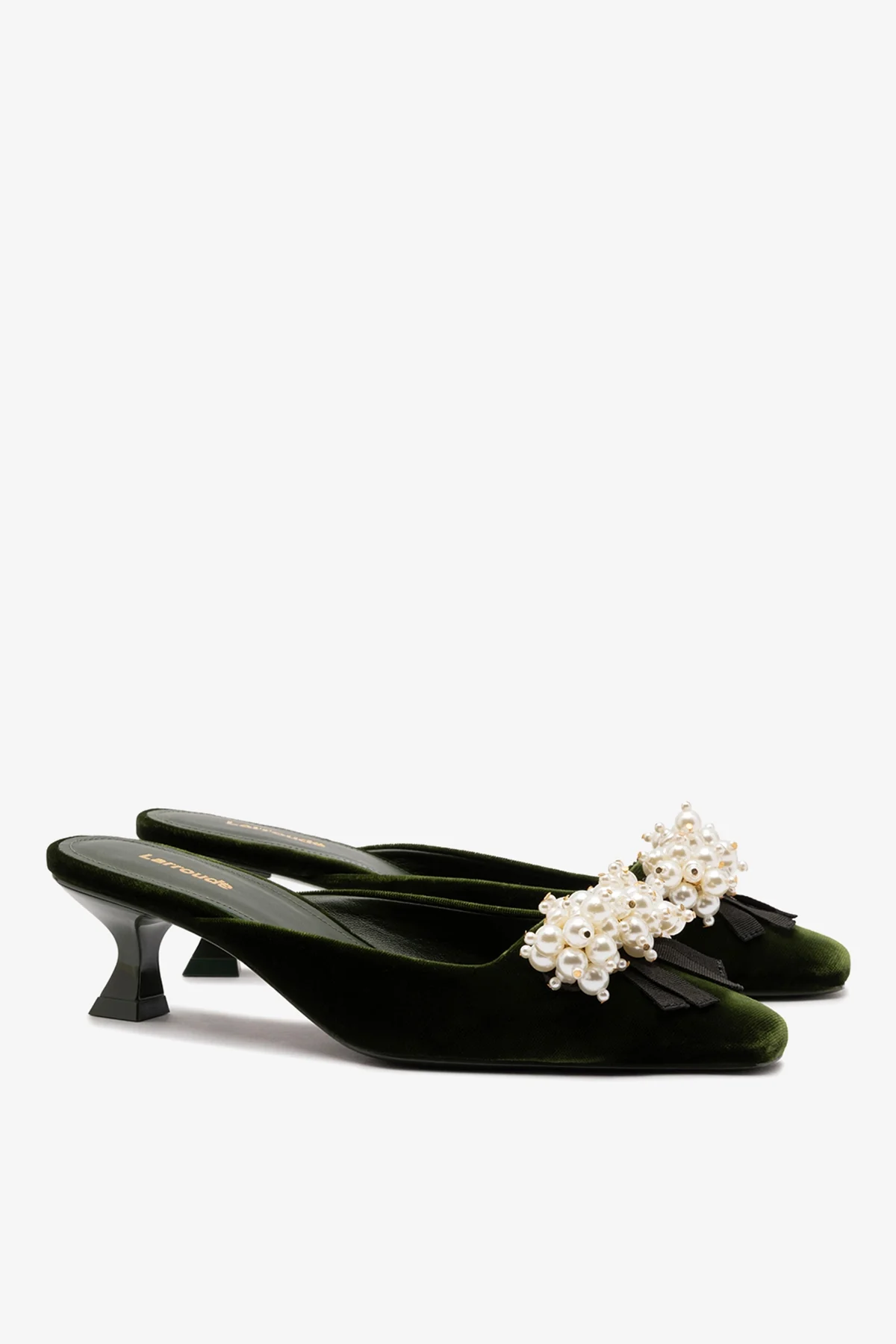 Mule Amal Pearl Veludo Verde - Image 3