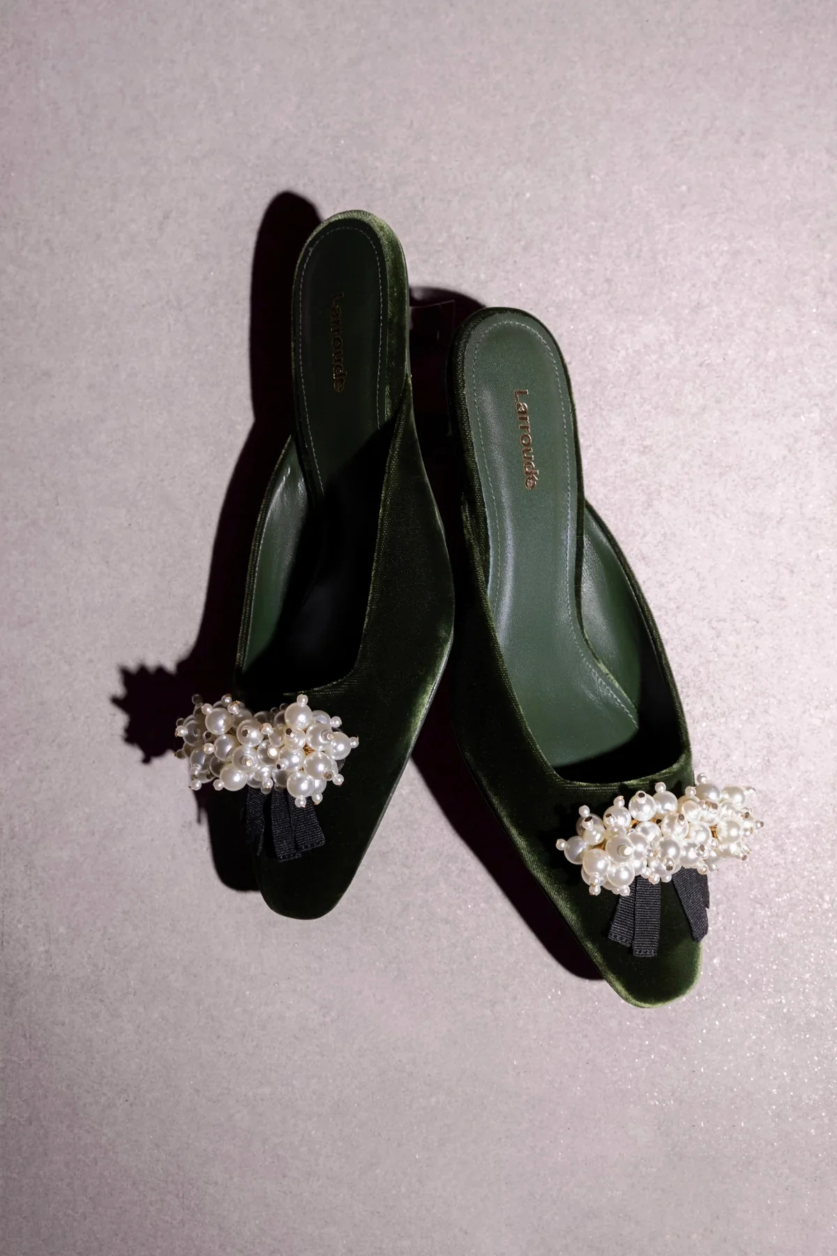Mule Amal Pearl Veludo Verde - Image 6