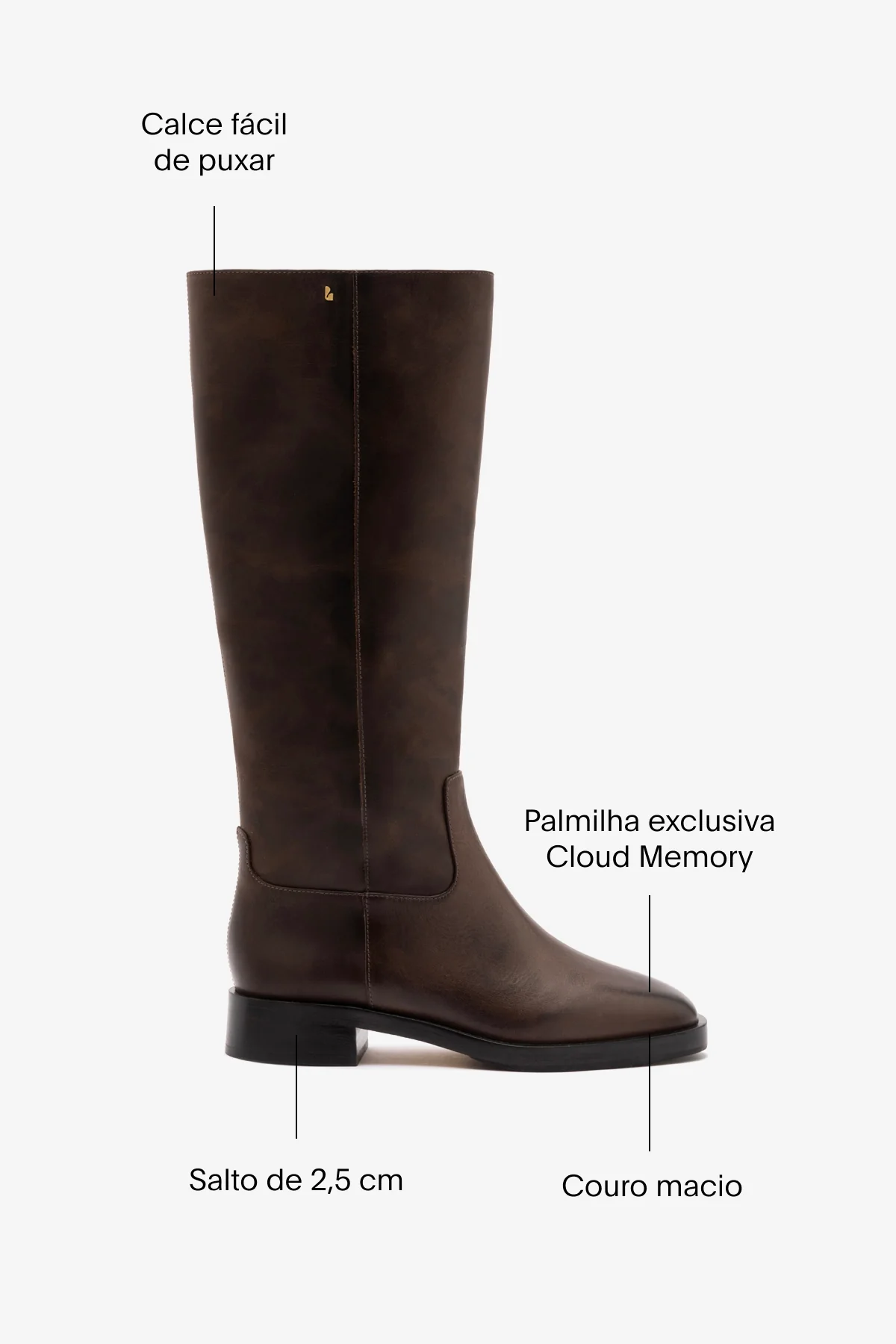 Bota Anne Couro Marrom - Image 4