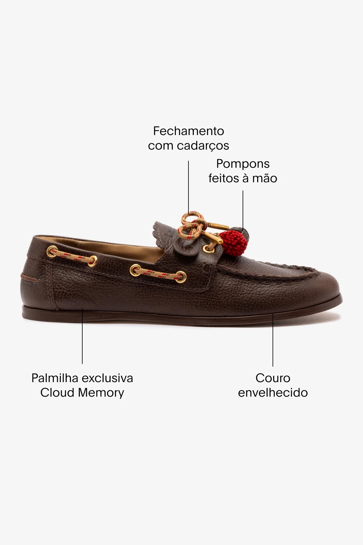 Mocassim Boat Shoe Cyprus Couro Marrom - Image 5