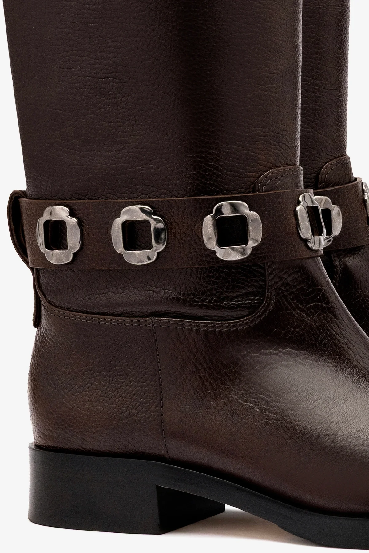 Bota Flat Milan Couro Marrom - Image 4