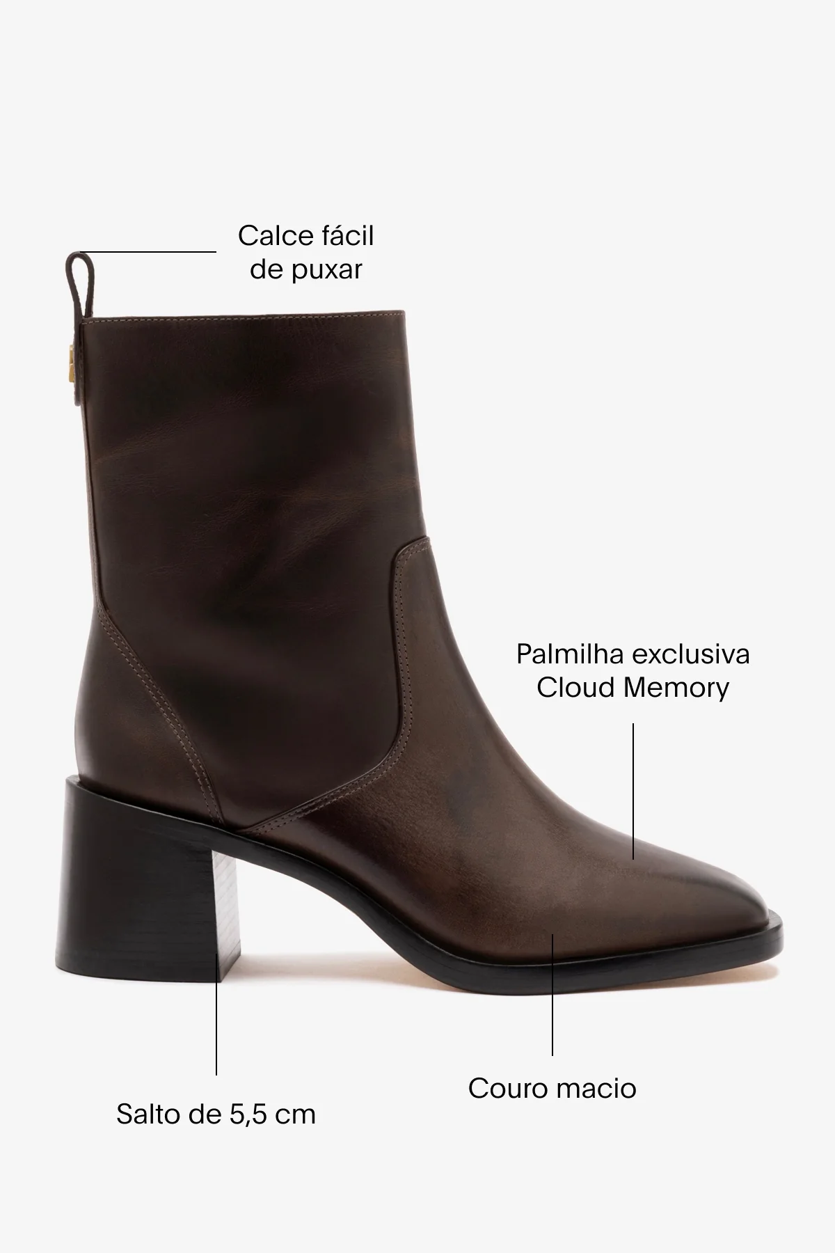 Bota Ricky Mini Couro Marrom - Image 5