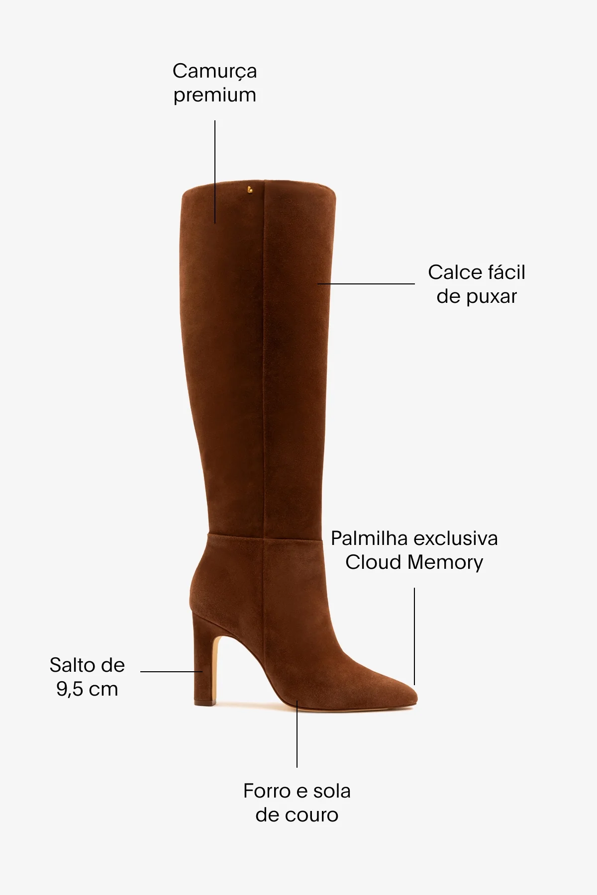 Bota Cindy Hi Camurça Marrom - Image 5