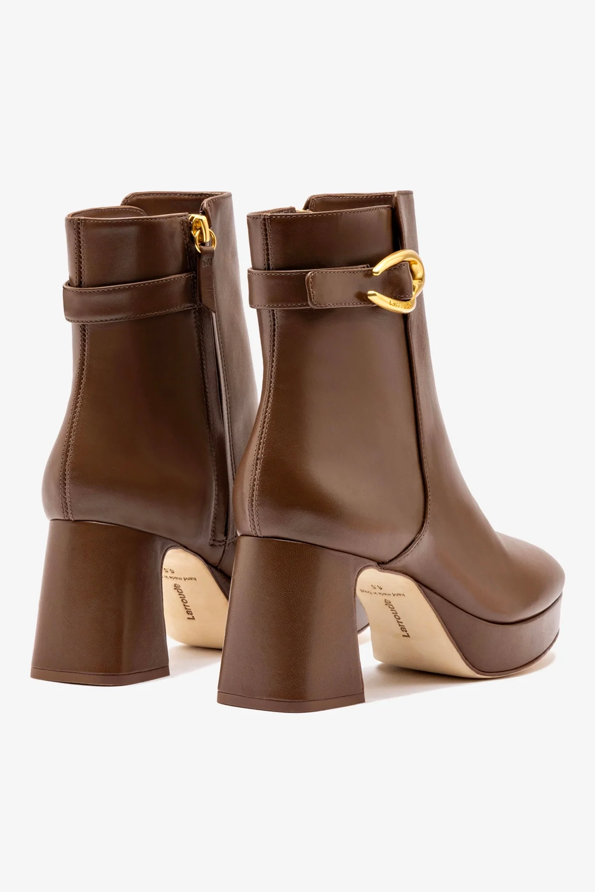 Bota Plataforma Dolly Verona Low Couro Marrom - Image 7