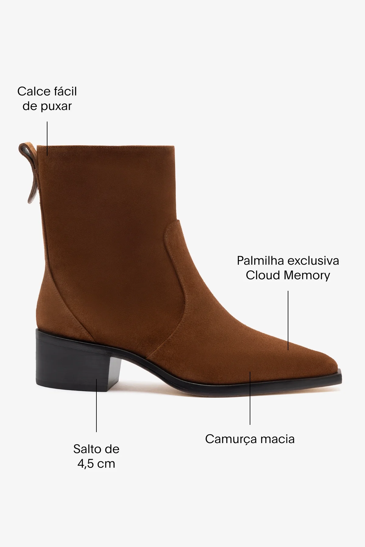 Bota Florencia Low Camurça Marrom - Image 5