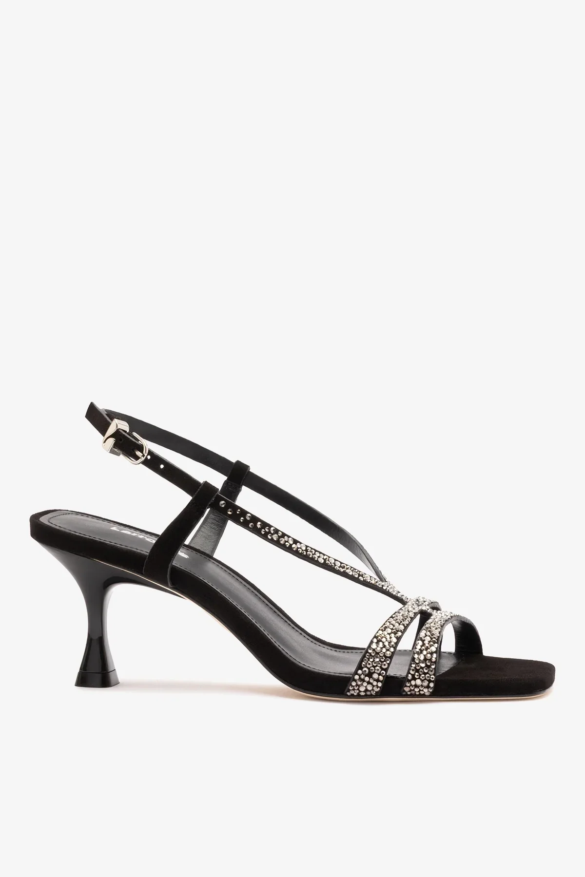 Sandália Daphne Crystal Camurça Preto