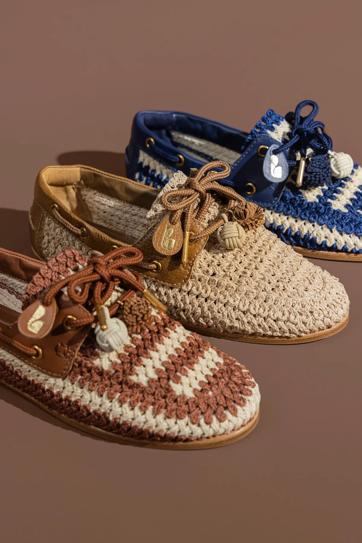 Mocassim Boat Shoe Cyprus Crochê e Couro Caramelo - Image 2