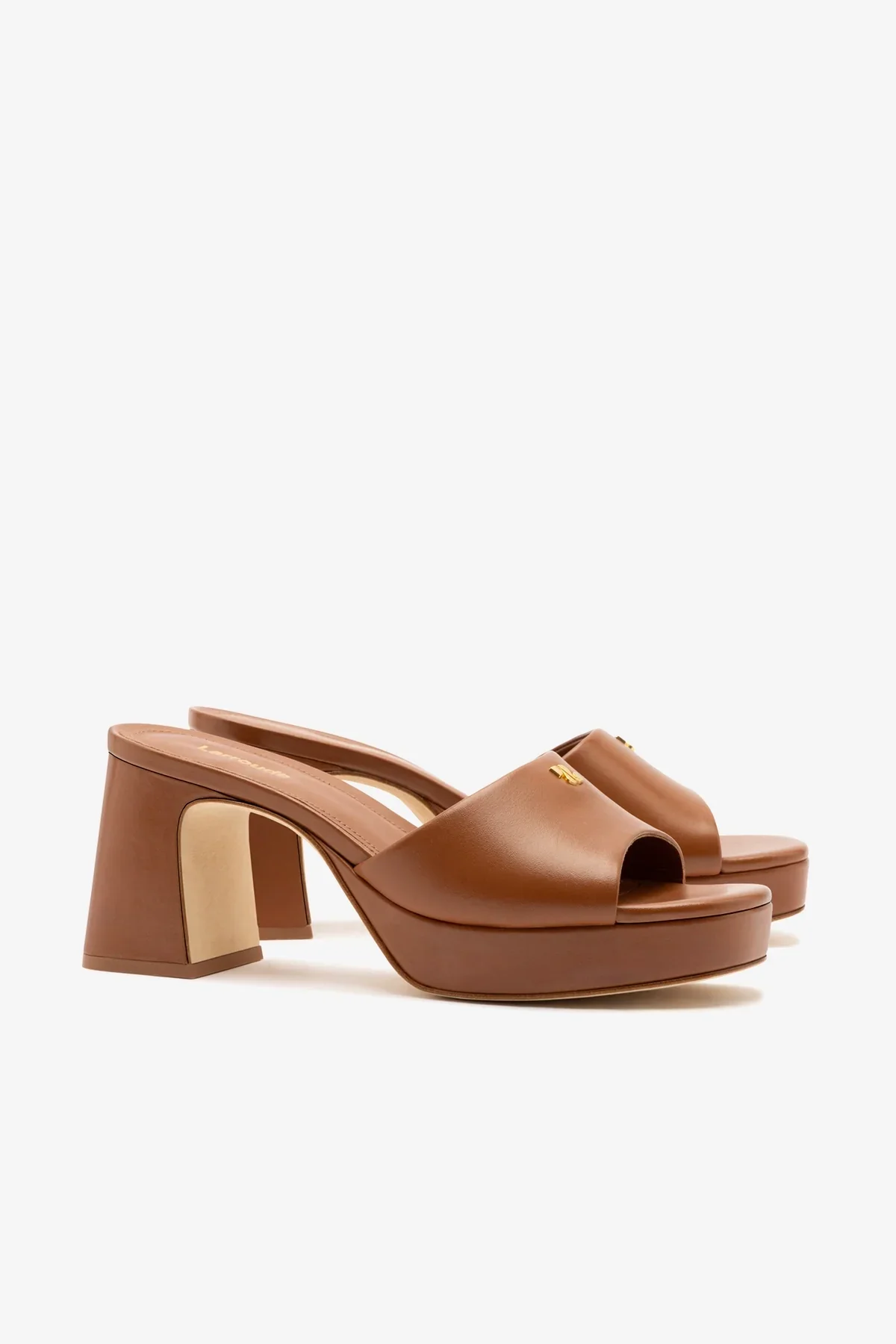 Mule Plataforma Dolly Low Couro Caramelo - Image 3