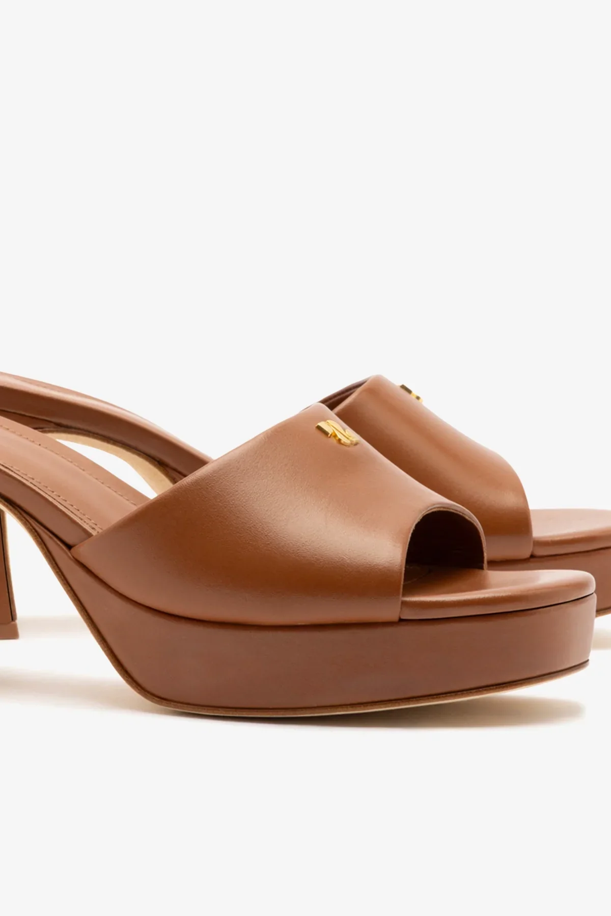 Mule Plataforma Dolly Low Couro Caramelo - Image 4