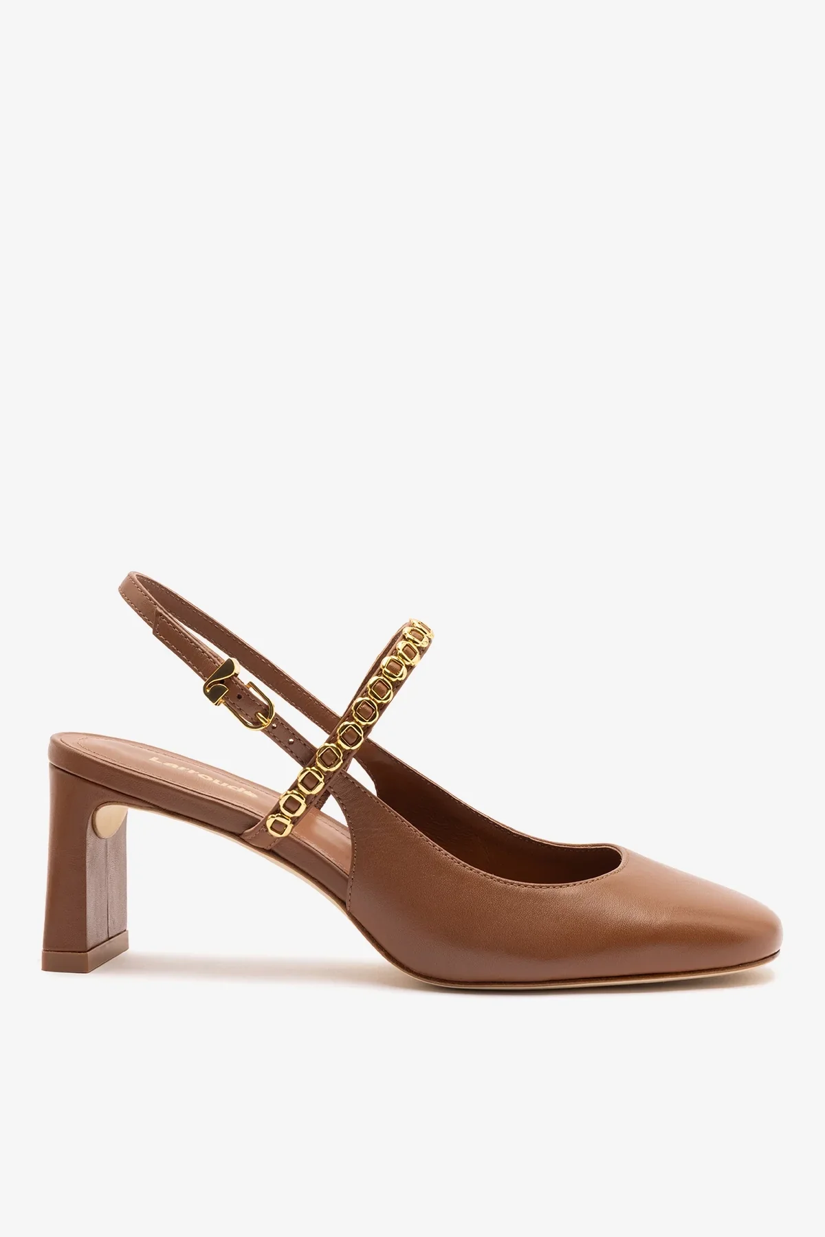 Slingback Georgina Milanina Couro Caramelo