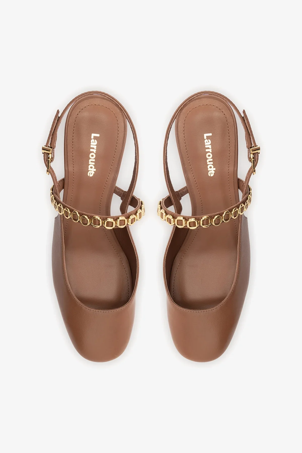 Slingback Georgina Milanina Couro Caramelo - Image 4