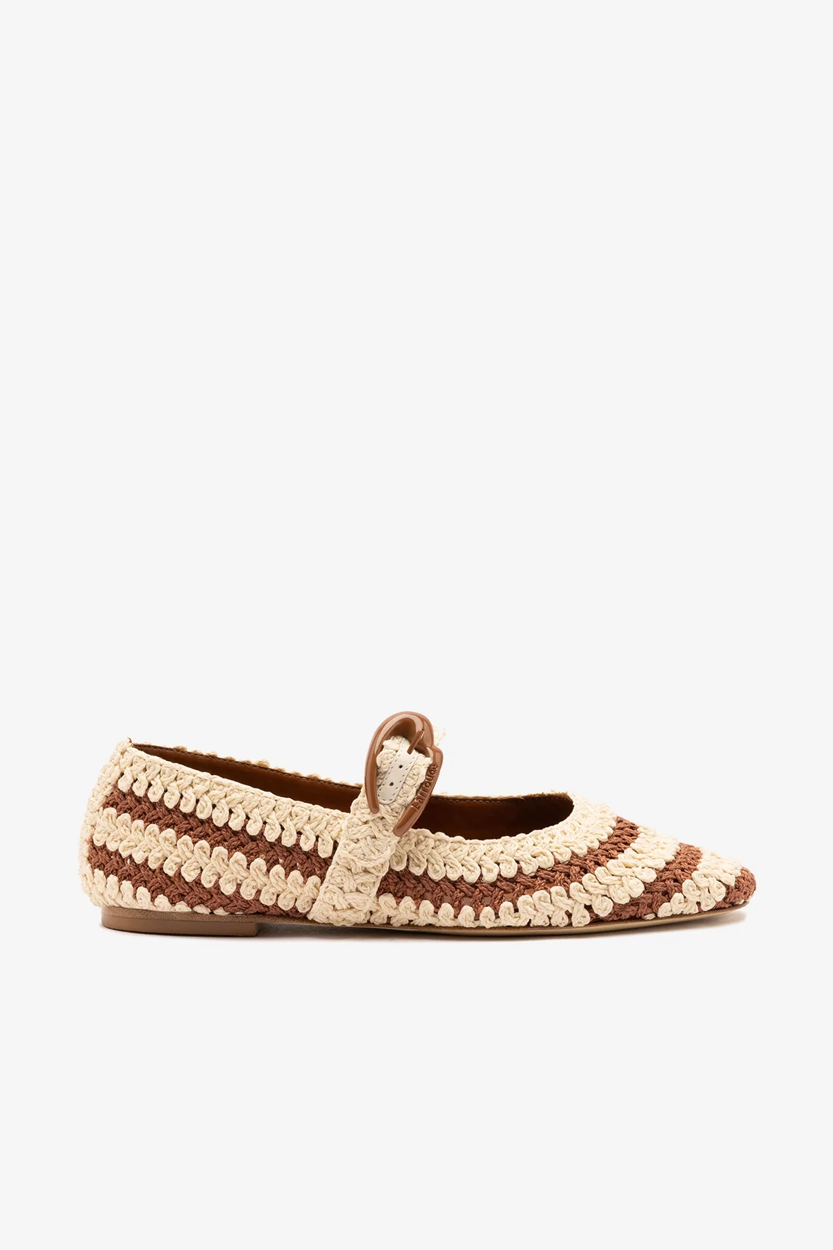 Sapatilha Verona Crochê Caramelo e Off White