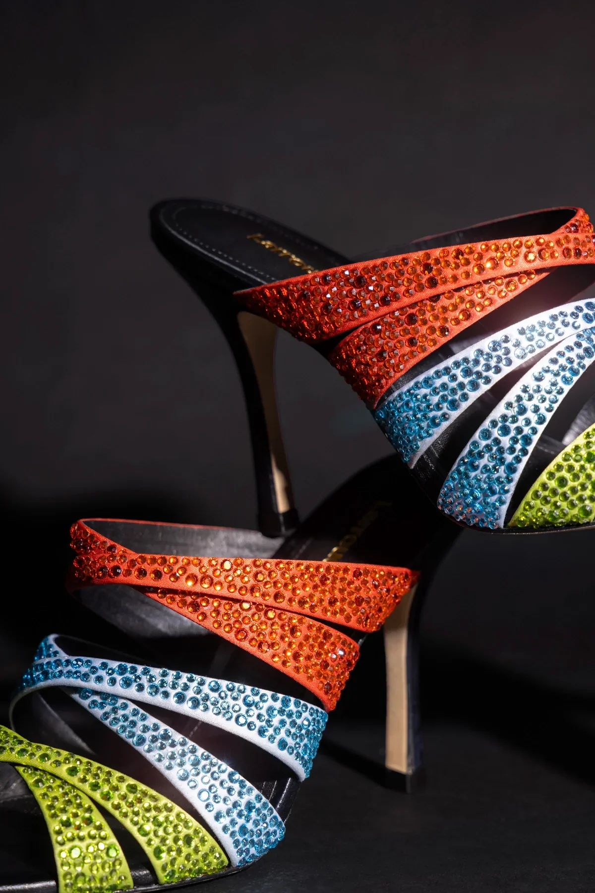 Mule Sophia Crystal Cetim Multicor - Image 2