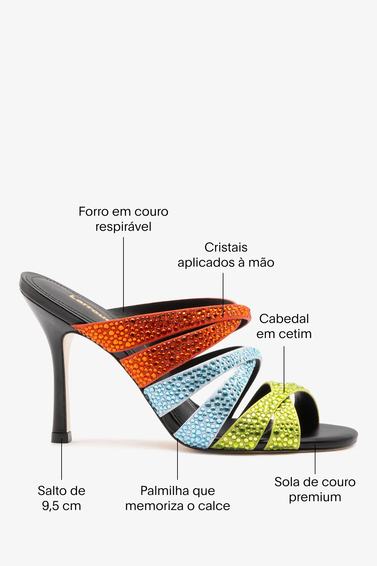 Mule Sophia Crystal Cetim Multicor - Image 5