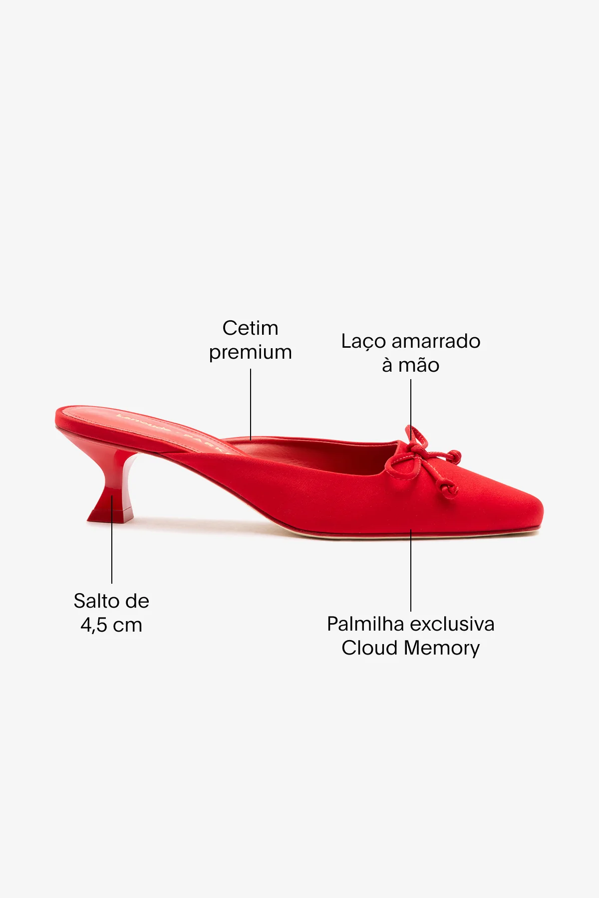 Larroudé x Parke: Mule Cetim Vermelho - Image 5
