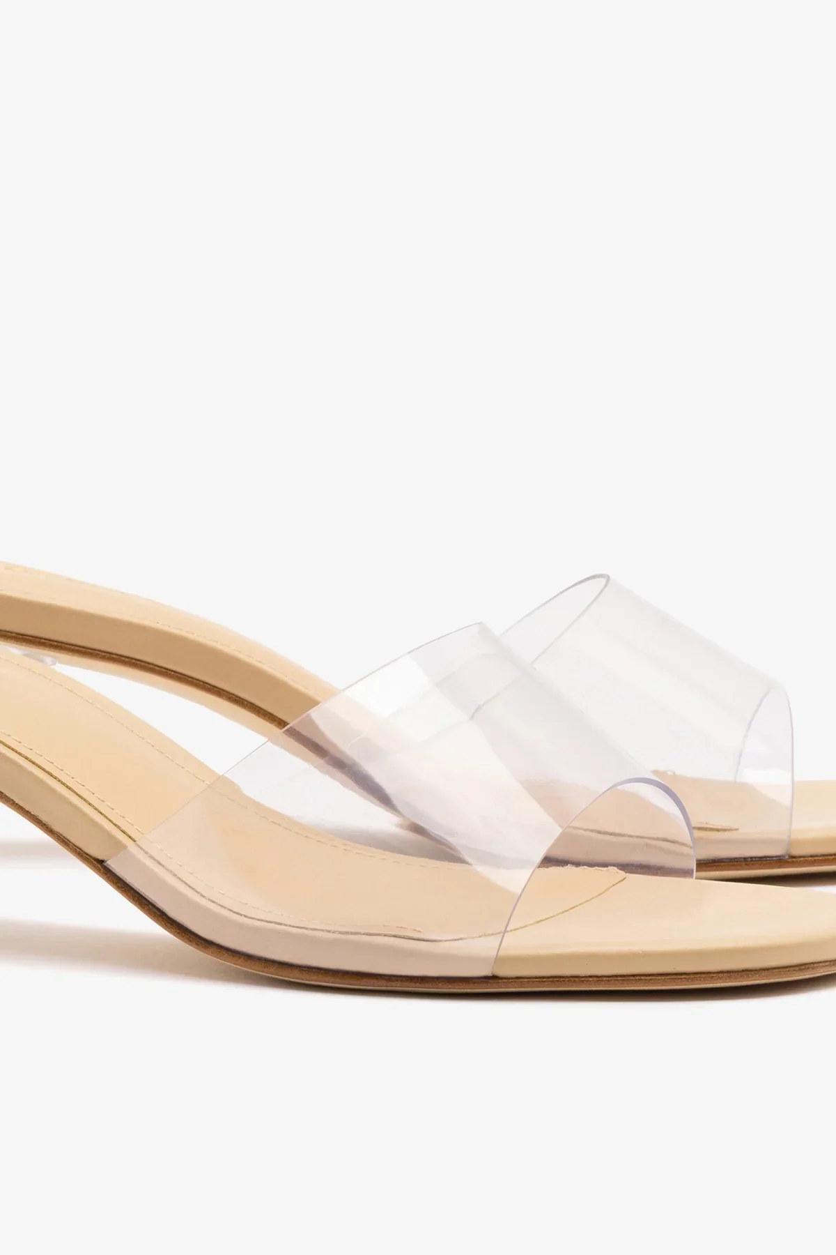 Mule Vivi Lucite Clear Couro Bege - Image 4