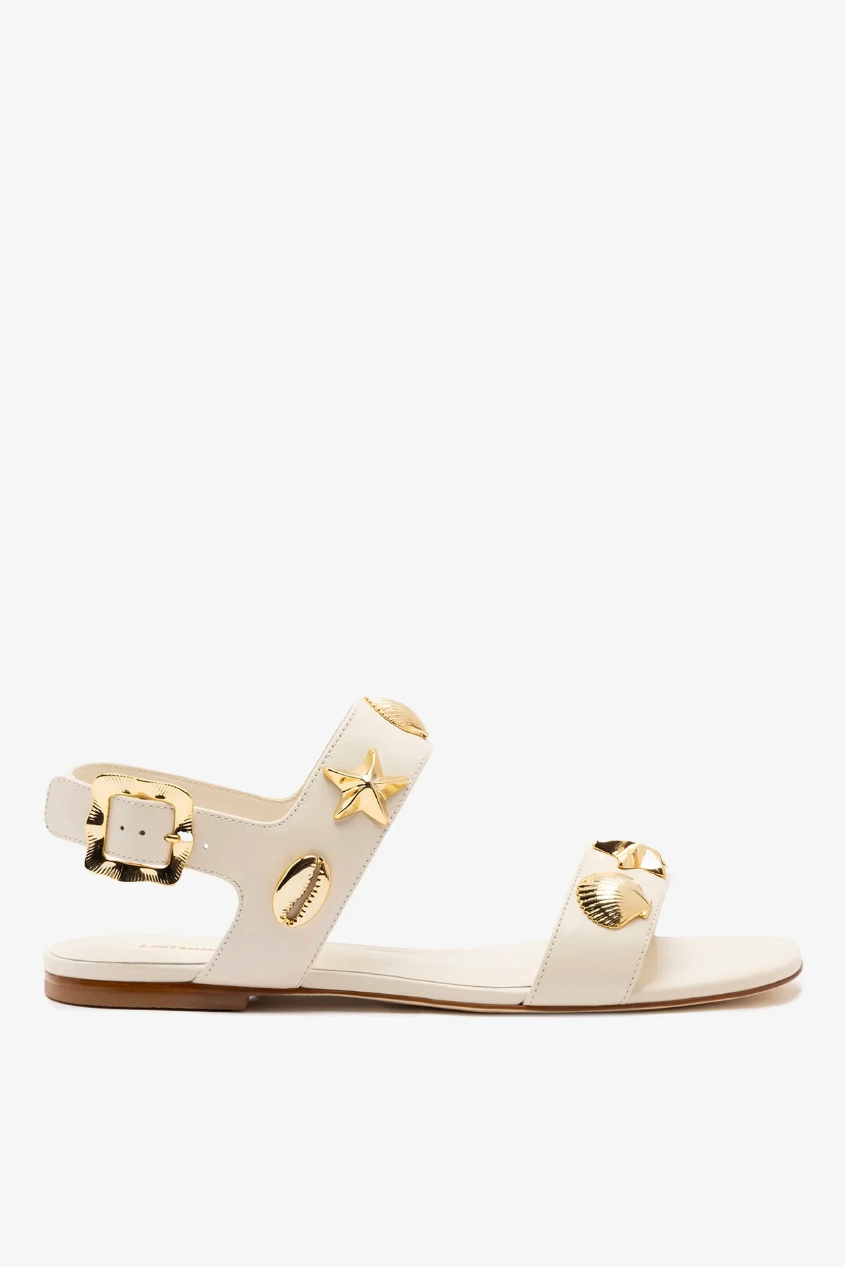 Sandália Flat Madison Couro Off White