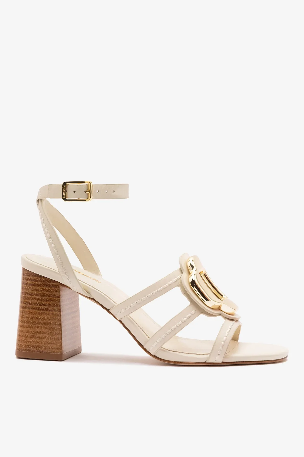 Sandália Margherita Block Couro Off White